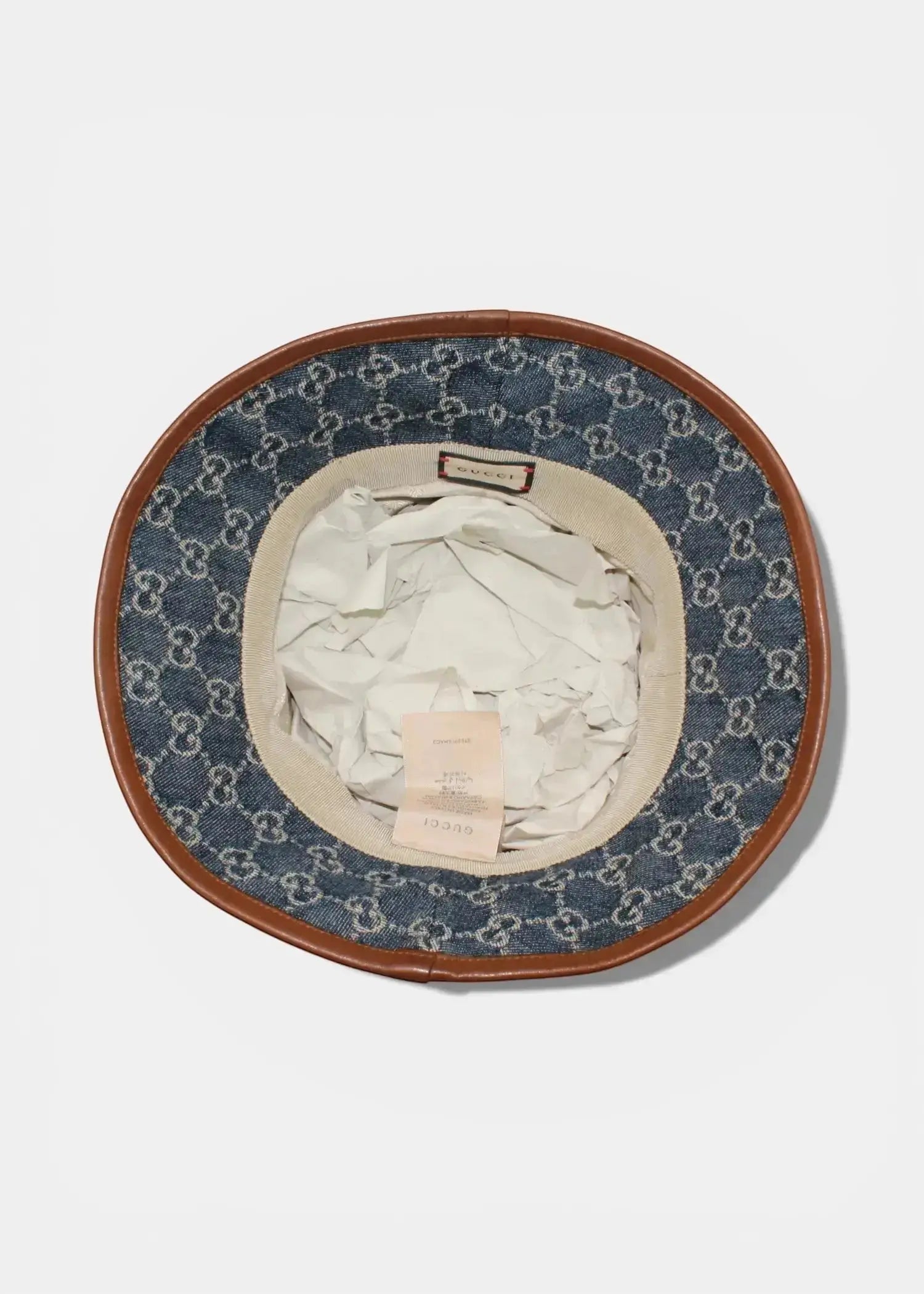 Preloved | Gucci GG Monogram Bøllehat i Denim Canvas Størrelse Large Gucci