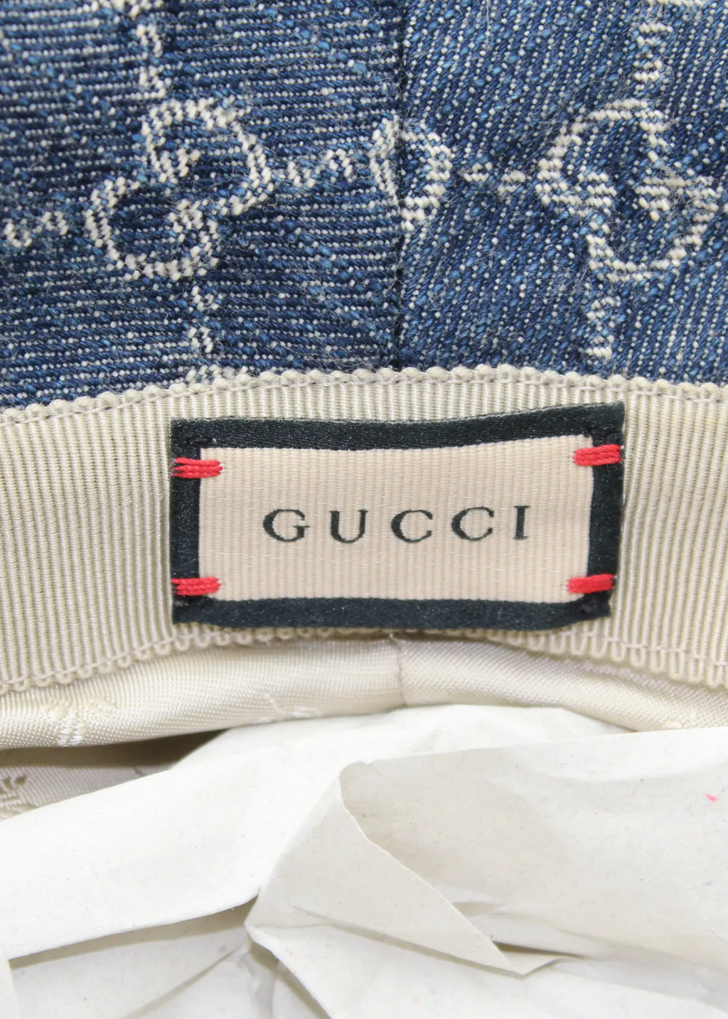 Preloved | Gucci GG Monogram Bøllehat i Denim Canvas