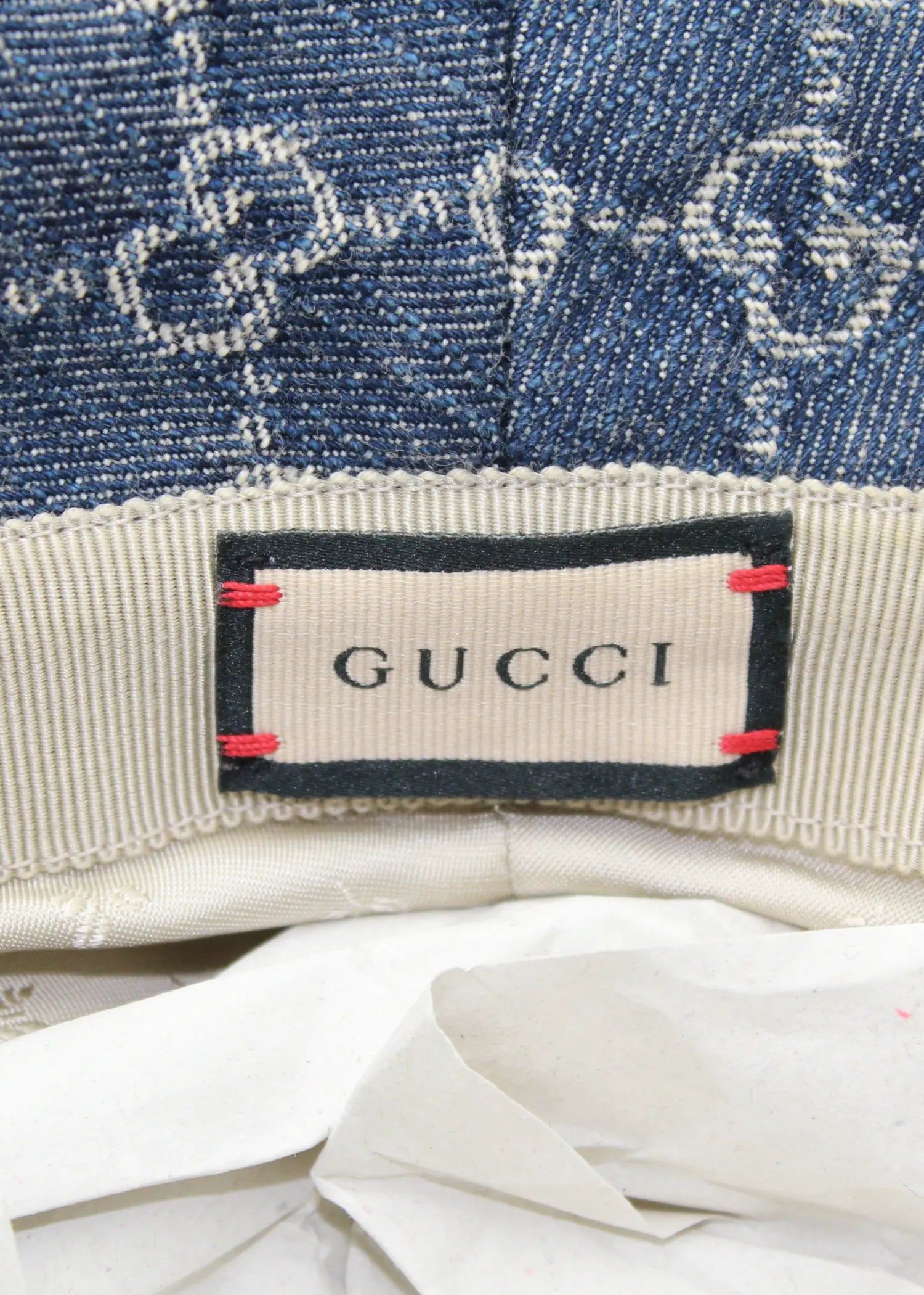Preloved | Gucci GG Monogram Bøllehat i Denim Canvas