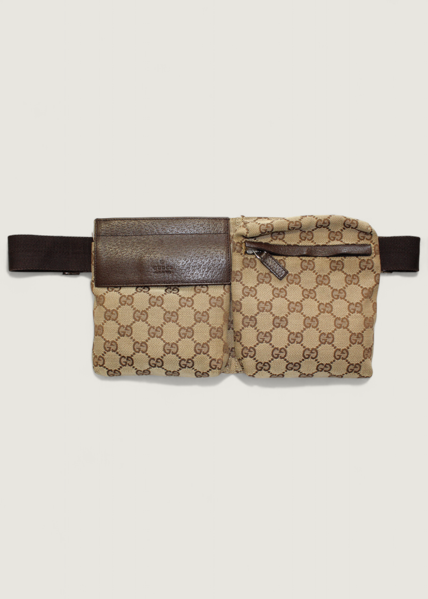 Preloved | Gucci GG Monogram Bæltetaske i Brun Canvas