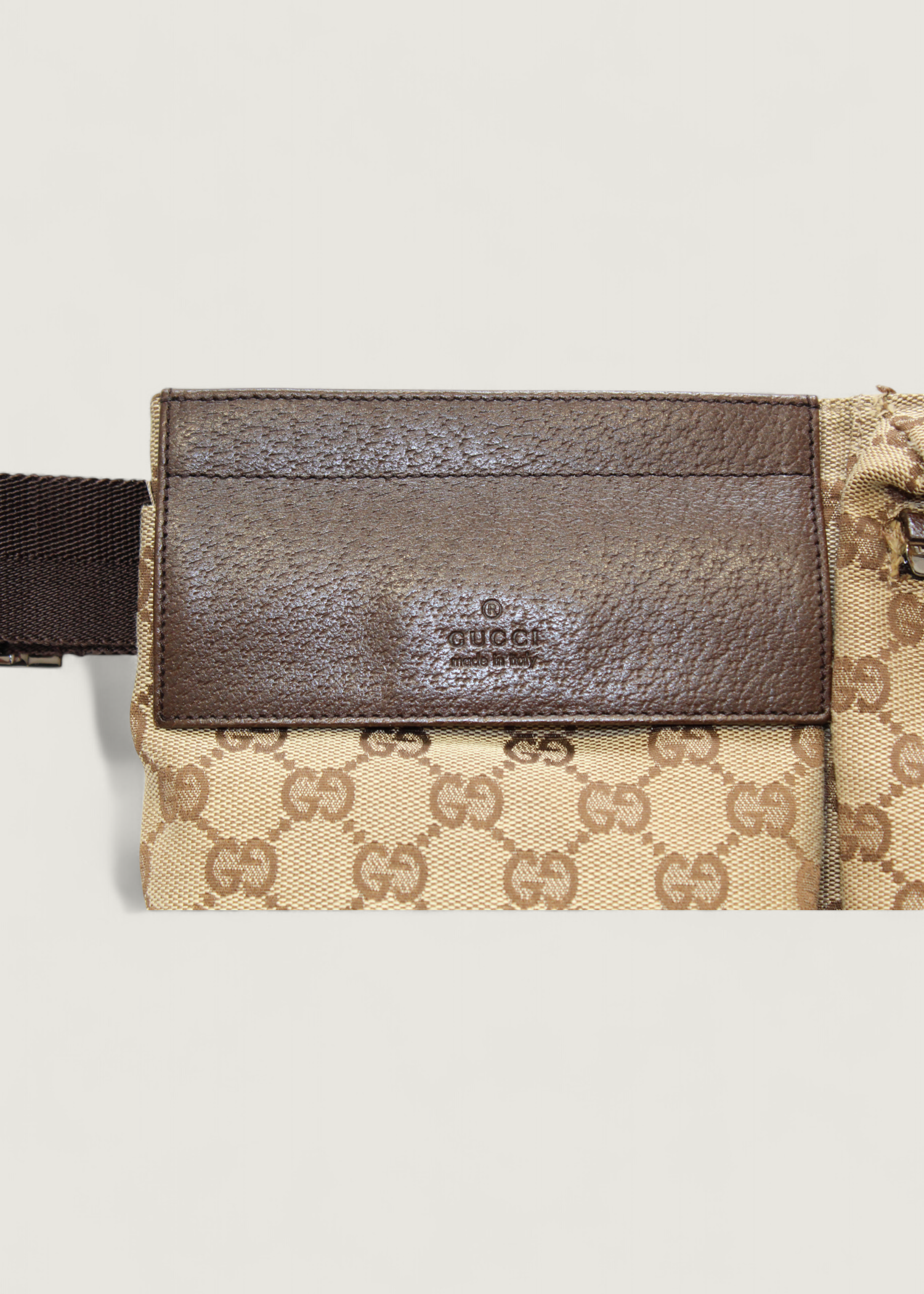 Preloved | Gucci GG Monogram Bæltetaske i Brun Canvas