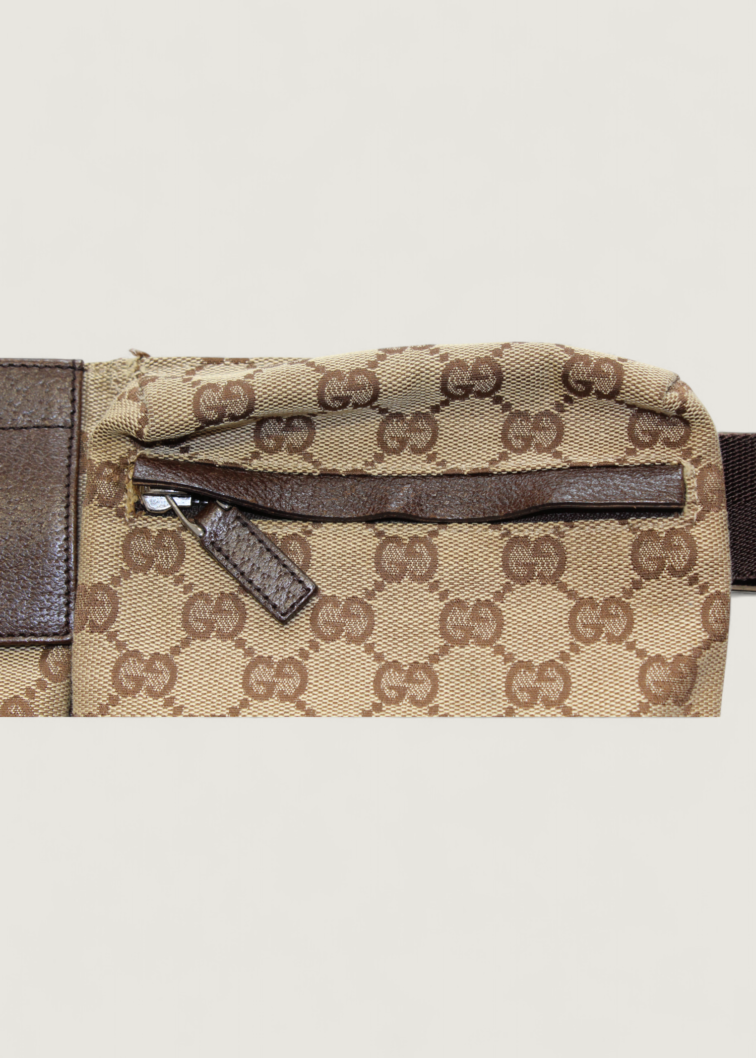 Preloved | Gucci GG Monogram Bæltetaske i Brun Canvas