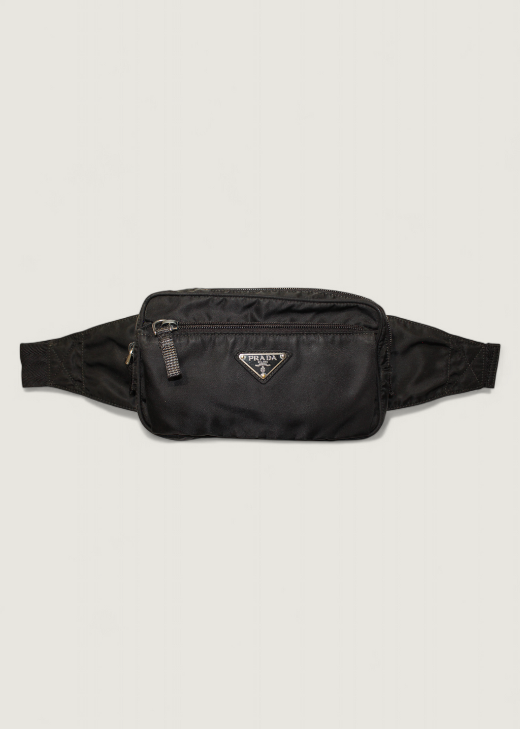 Preloved | Prada Nylon Bæltetaske i Sort med Prada Garantikort