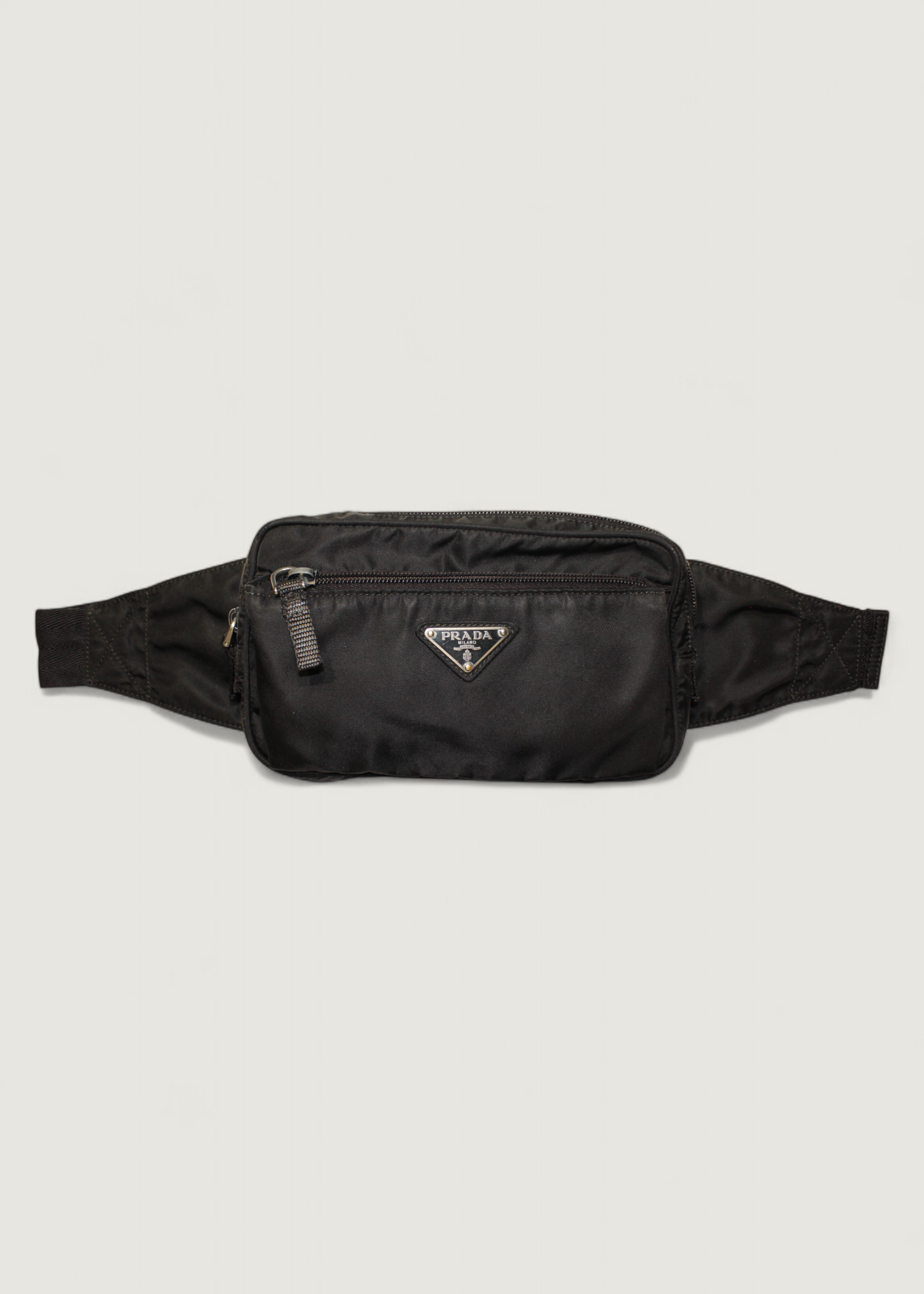 Preloved | Prada Nylon Bæltetaske i Sort med Prada Garantikort