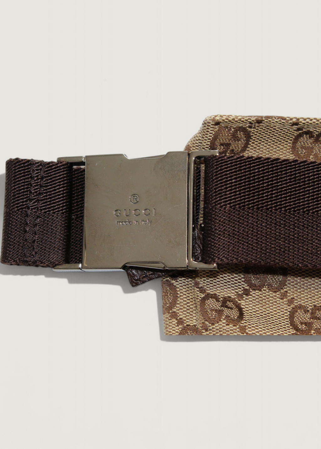 Preloved | Gucci GG Monogram Bæltetaske i Brun Canvas