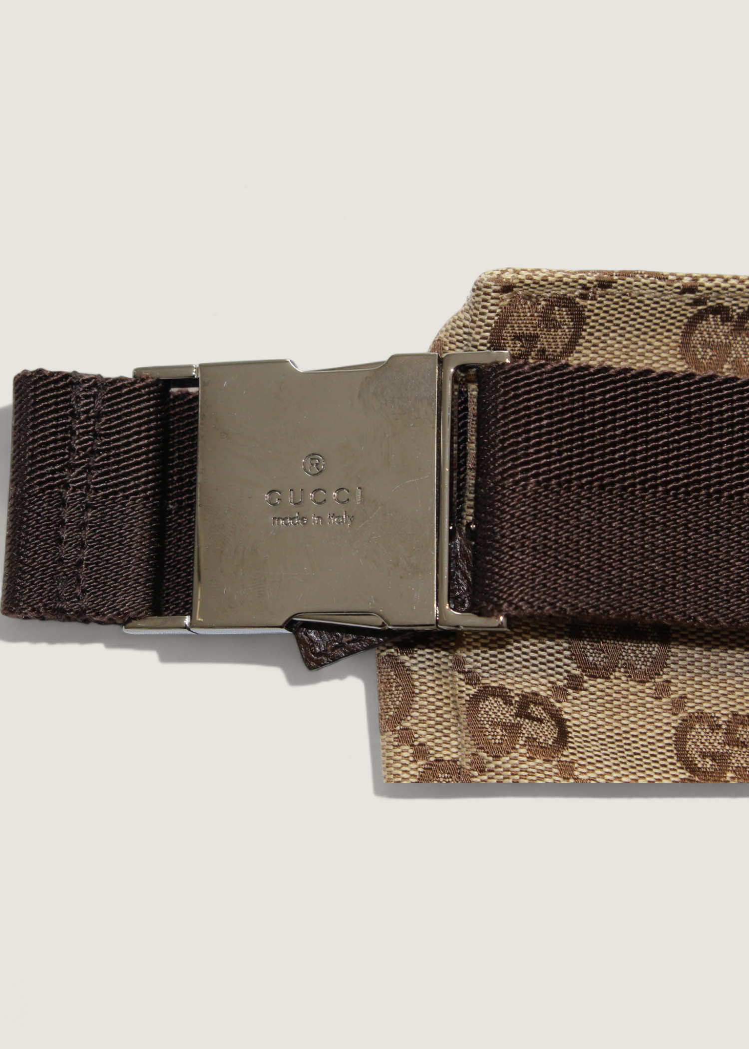 Preloved | Gucci GG Monogram Bæltetaske i Brun Canvas