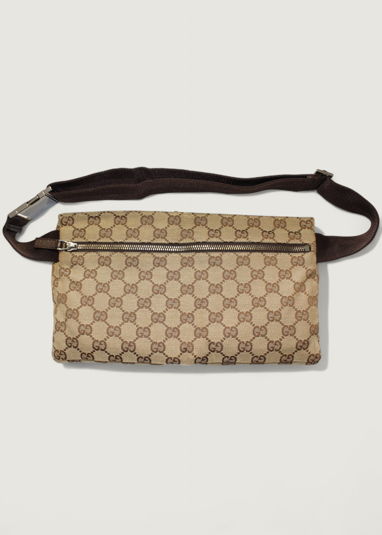 Preloved | Gucci GG Monogram Bæltetaske i Brun Canvas