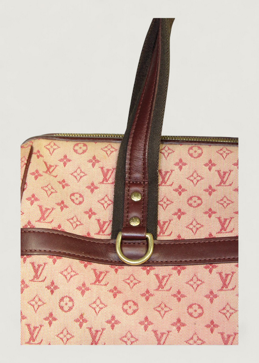 Preloved | Louis Vuitton Monogram Mini Josephine GM i Pink & Bordeaux Rød Denim Canvas