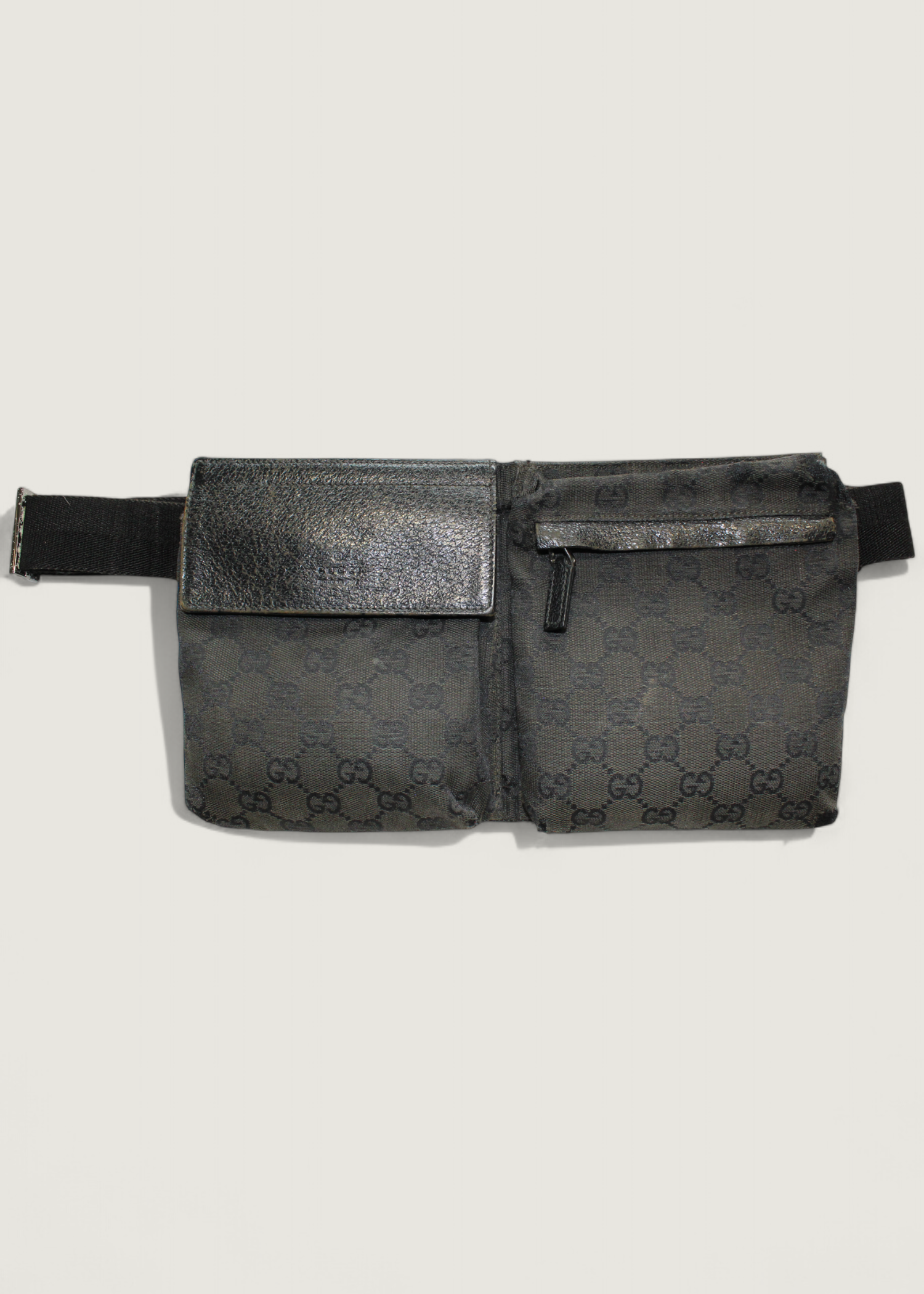 Preloved | Gucci GG Monogram Bæltetaske i Sort Canvas
