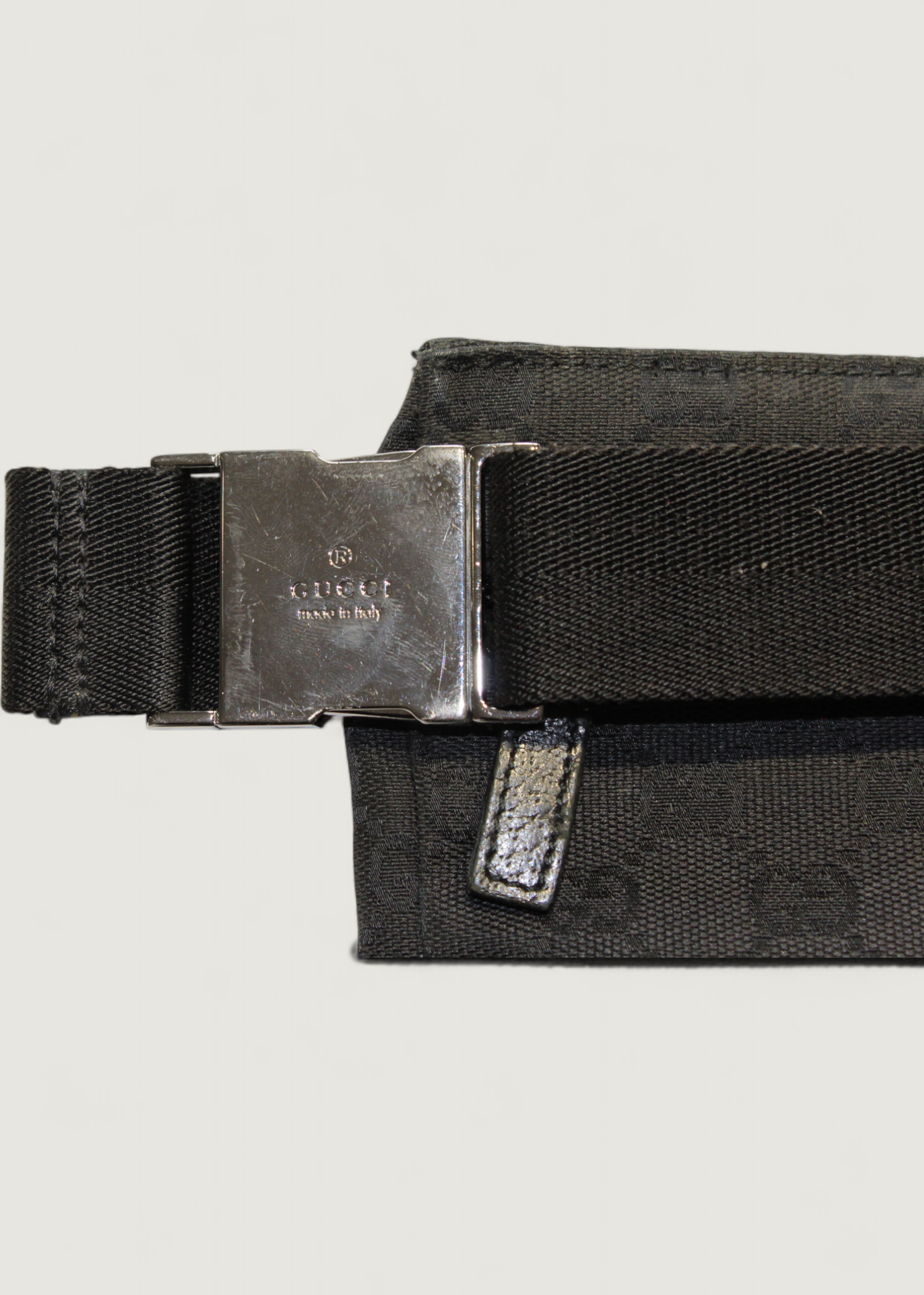Preloved | Gucci GG Monogram Bæltetaske i Sort Canvas