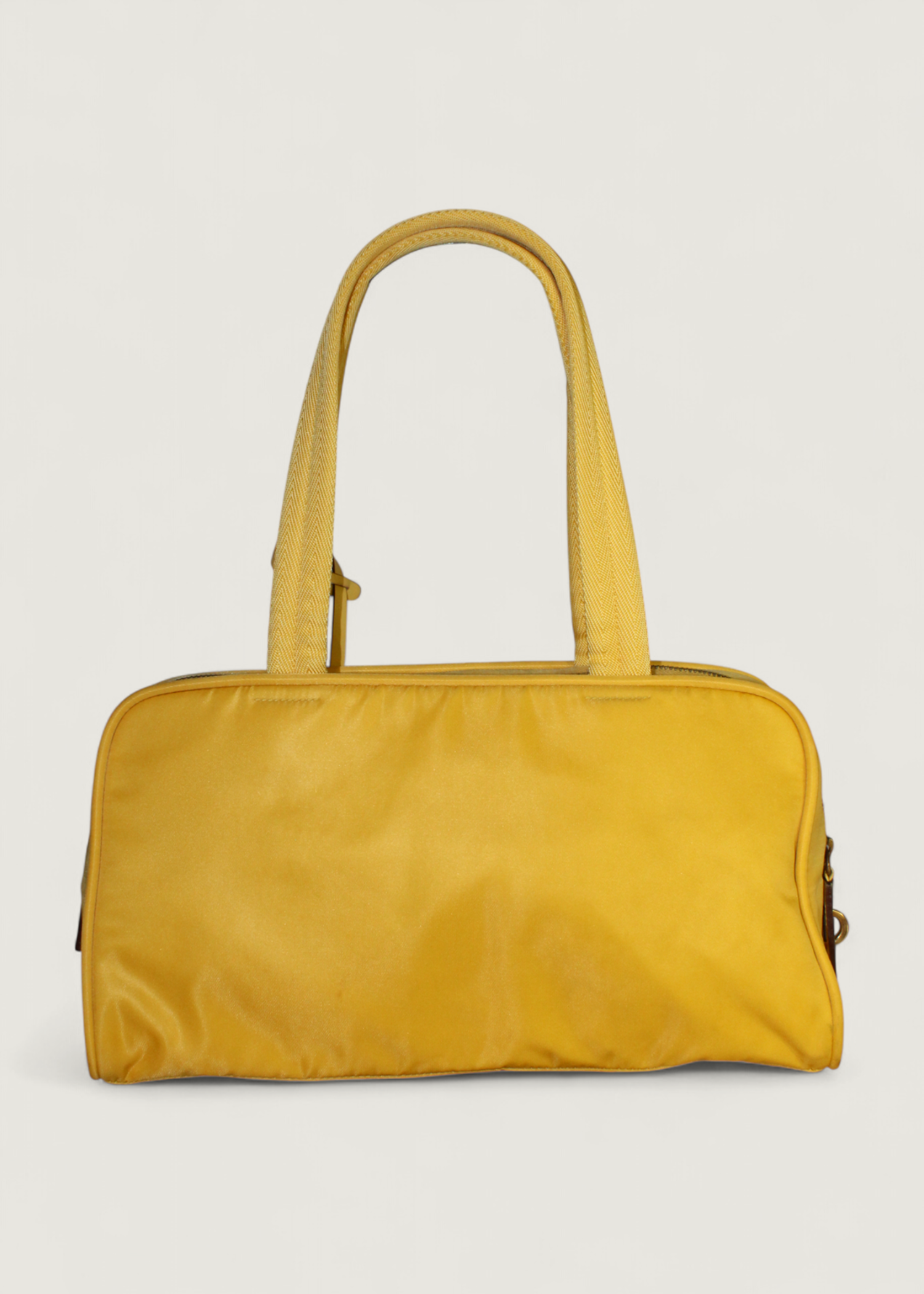 Preloved | Prada Skuldertaske i Gul Nylon med Læderdetaljer