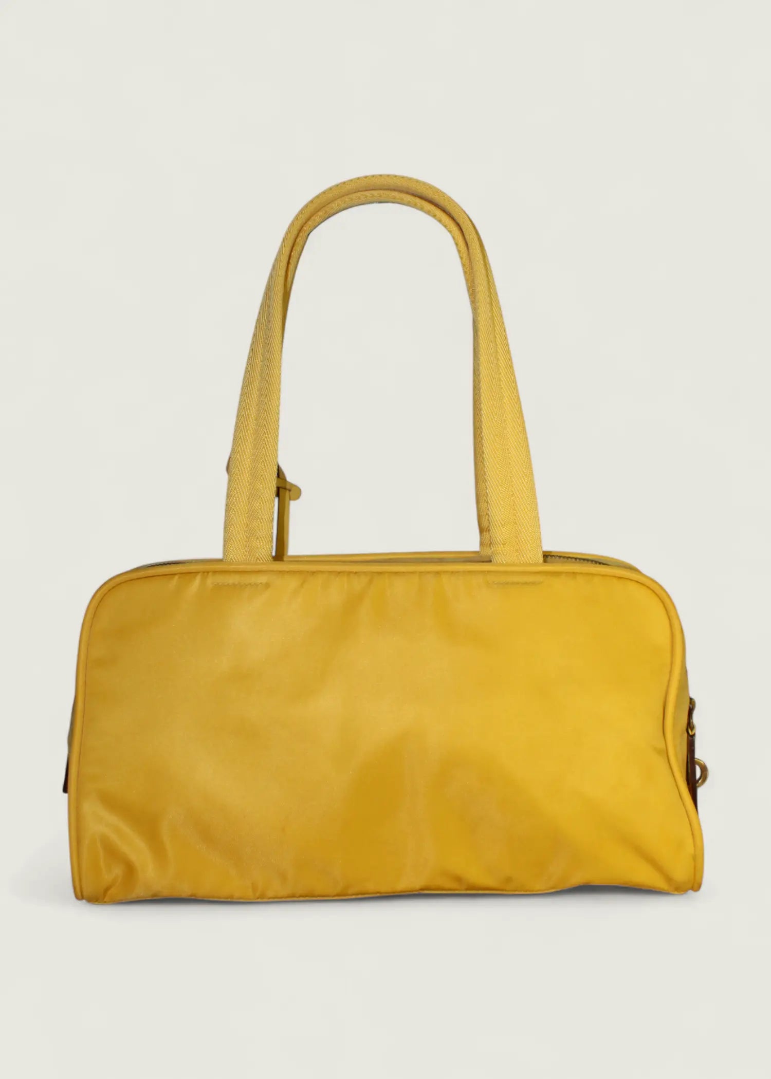 Preloved | Prada Skuldertaske i Gul Nylon med Læderdetaljer Prada