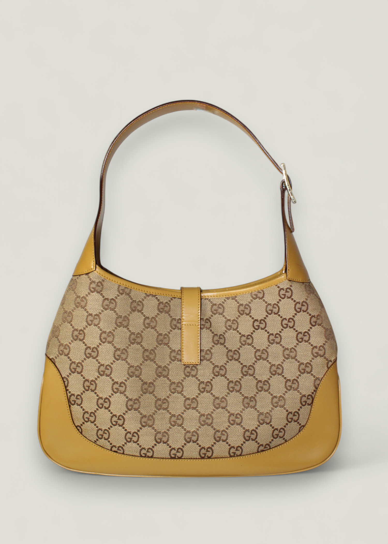 Preloved | Gucci GG Jackie Gul Skuldertaske i Monogram Canvas