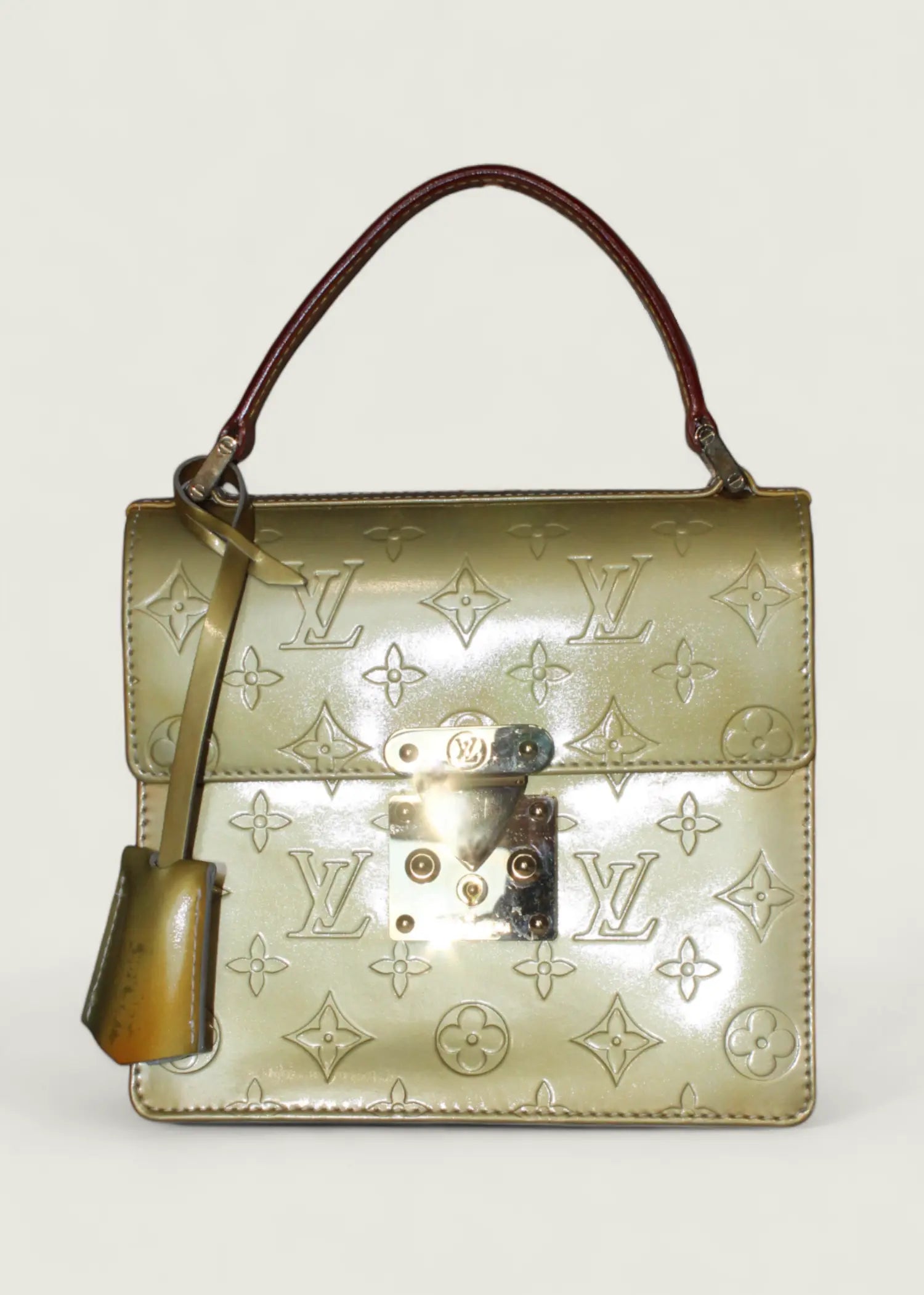 Preloved | Louis Vuitton Monogram Vernis Spring Street Håndtaske i Gul Grøn Louis Vuitton