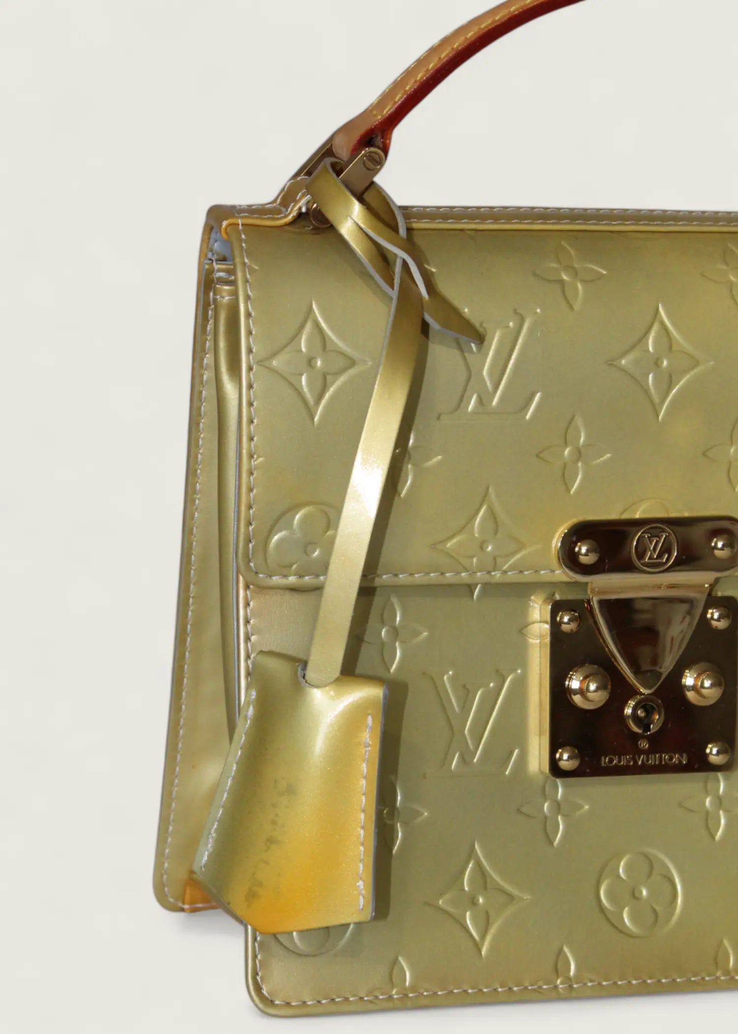 Preloved | Louis Vuitton Monogram Vernis Spring Street Håndtaske i Gul Grøn Louis Vuitton