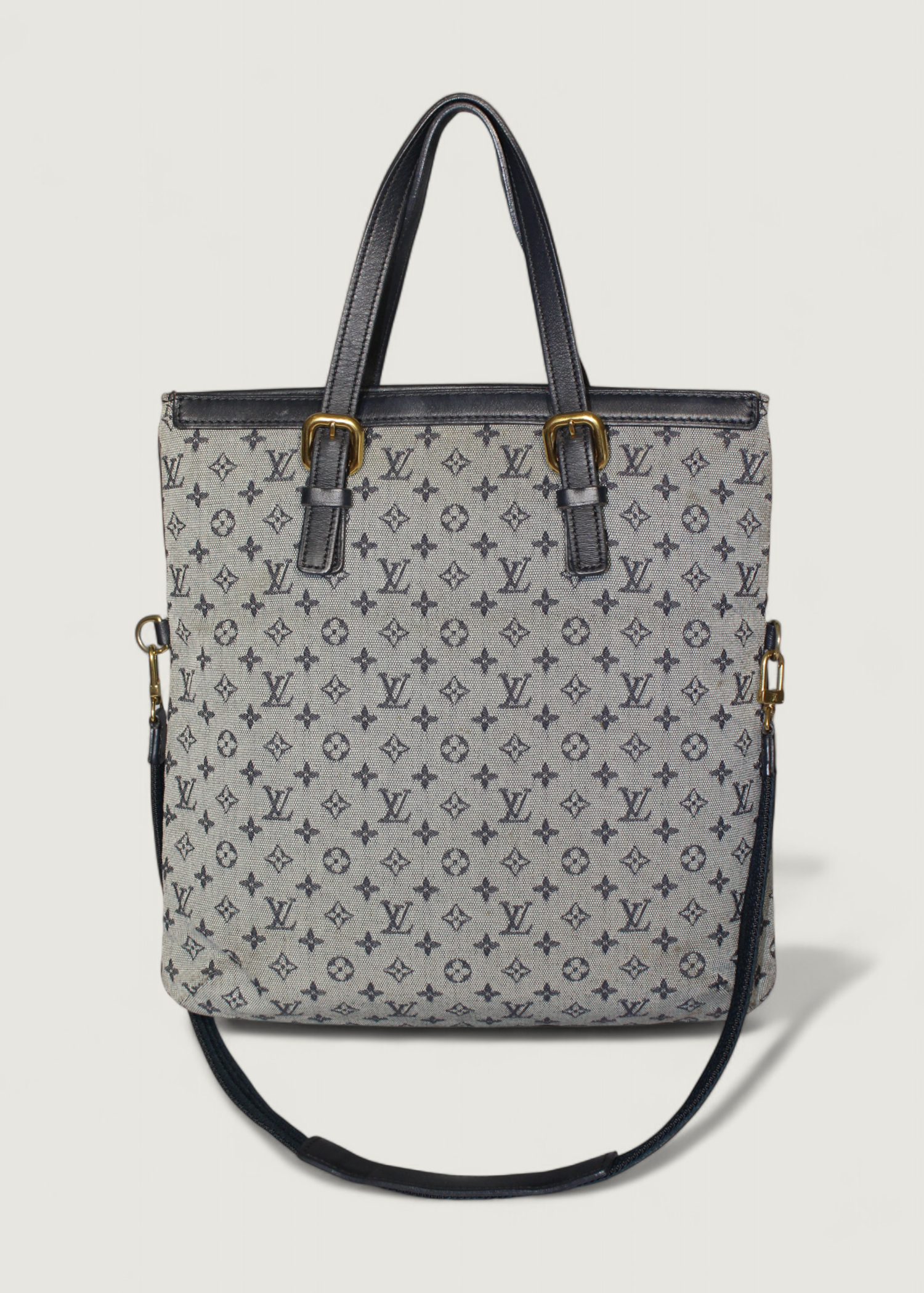 Preloved | Louis Vuitton Monogram Francoise Totebag i Navy Blå & Grå Denim Canvas