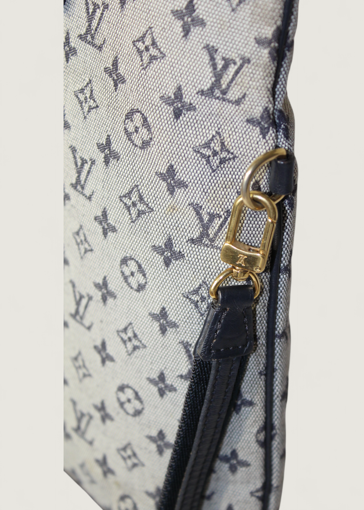Preloved | Louis Vuitton Monogram Francoise Totebag i Navy Blå & Grå Denim Canvas