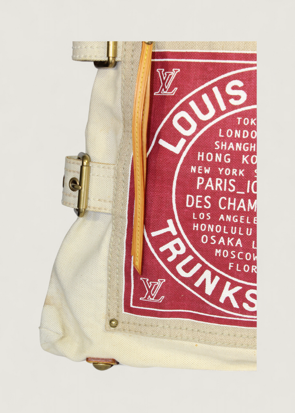 Preloved | Louis Vuitton Toile Globe Shopper Cabas MM Totebag i Denim Rød Canvas