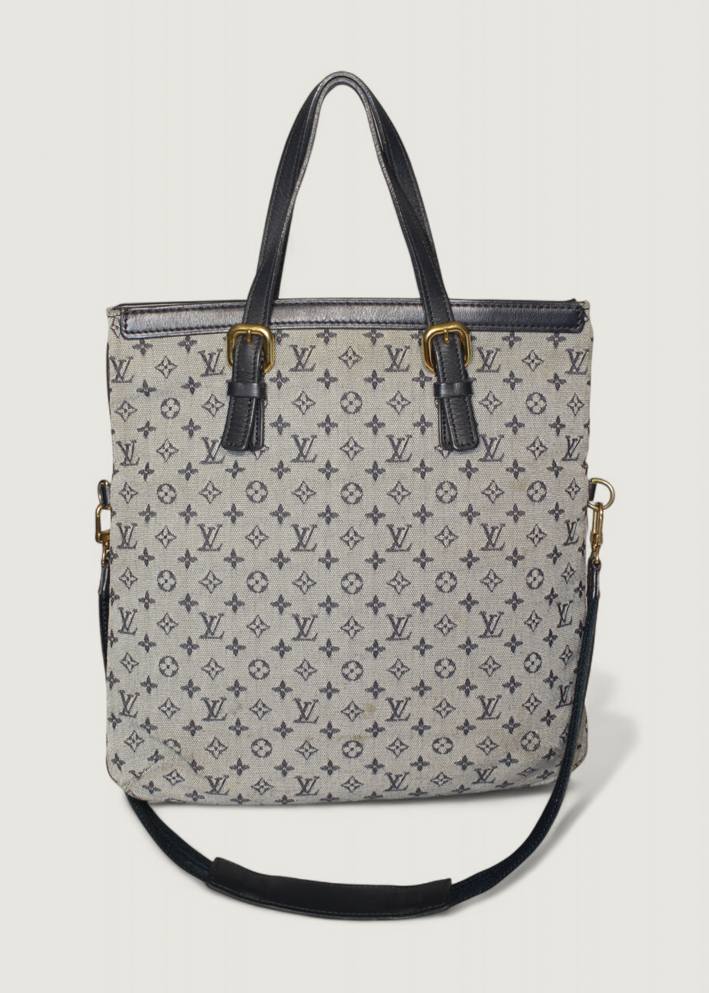 Preloved | Louis Vuitton Monogram Francoise Totebag i Navy Blå & Grå Denim Canvas