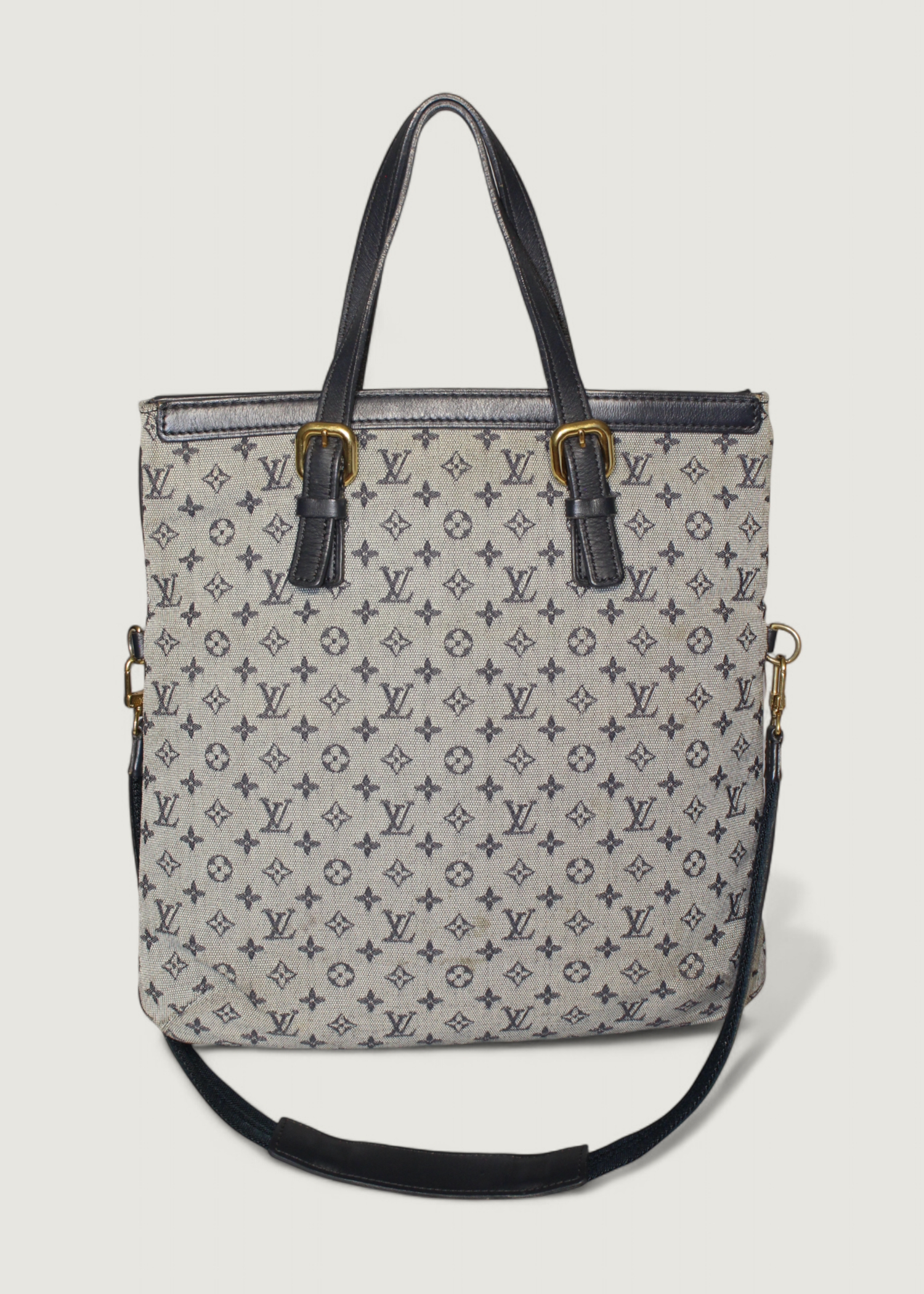 Preloved | Louis Vuitton Monogram Francoise Totebag i Navy Blå & Grå Denim Canvas