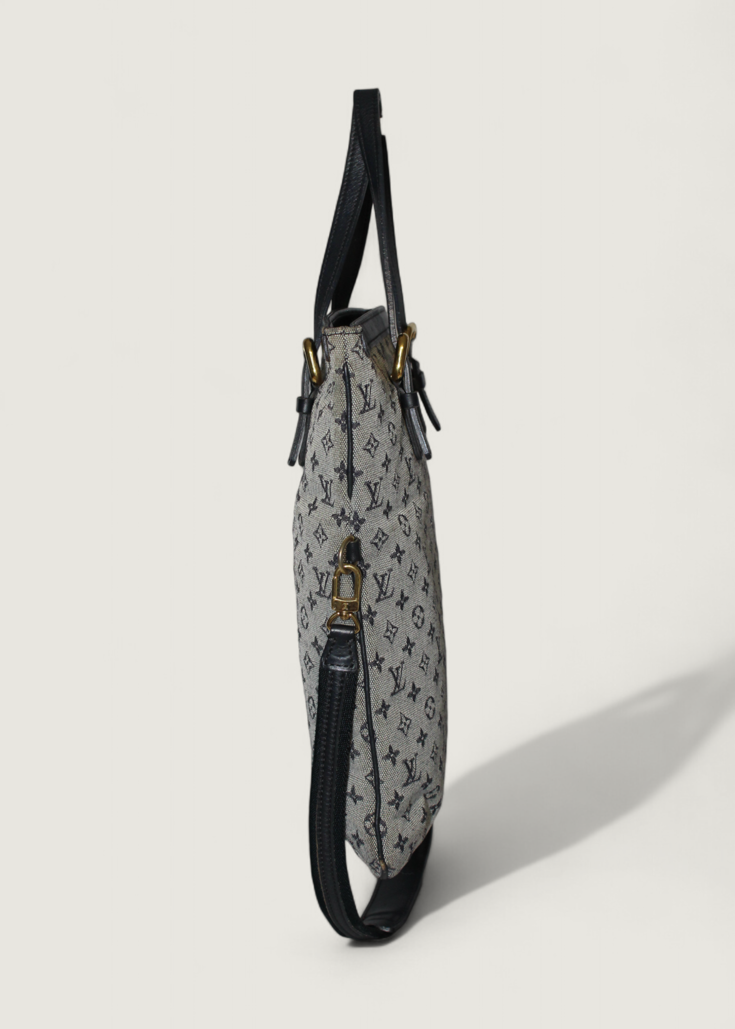 Preloved | Louis Vuitton Monogram Francoise Totebag i Navy Blå & Grå Denim Canvas