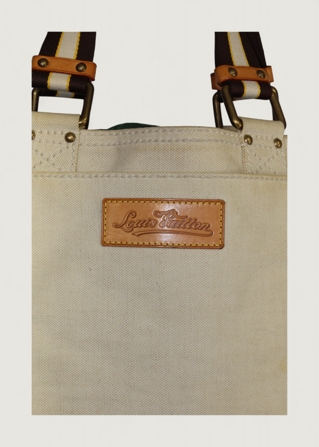 Preloved | Louis Vuitton Toile Globe Shopper Cabas MM Totebag i Denim Rød Canvas