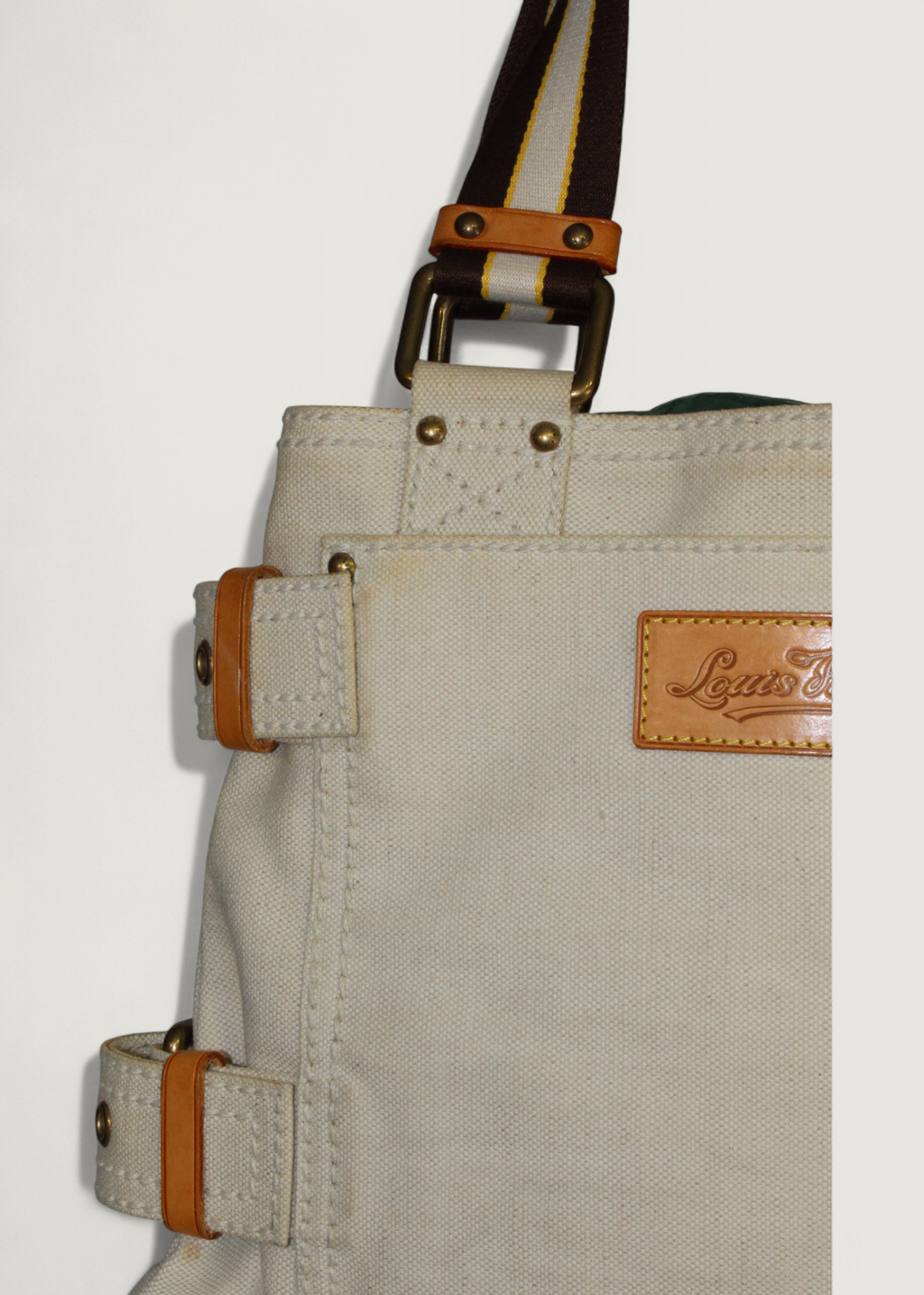 Preloved | Louis Vuitton Toile Globe Shopper Cabas MM Totebag i Denim Rød Canvas