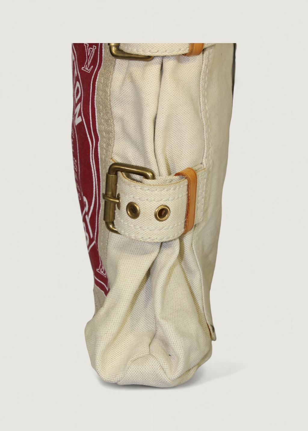 Preloved | Louis Vuitton Toile Globe Shopper Cabas MM Totebag i Denim Rød Canvas