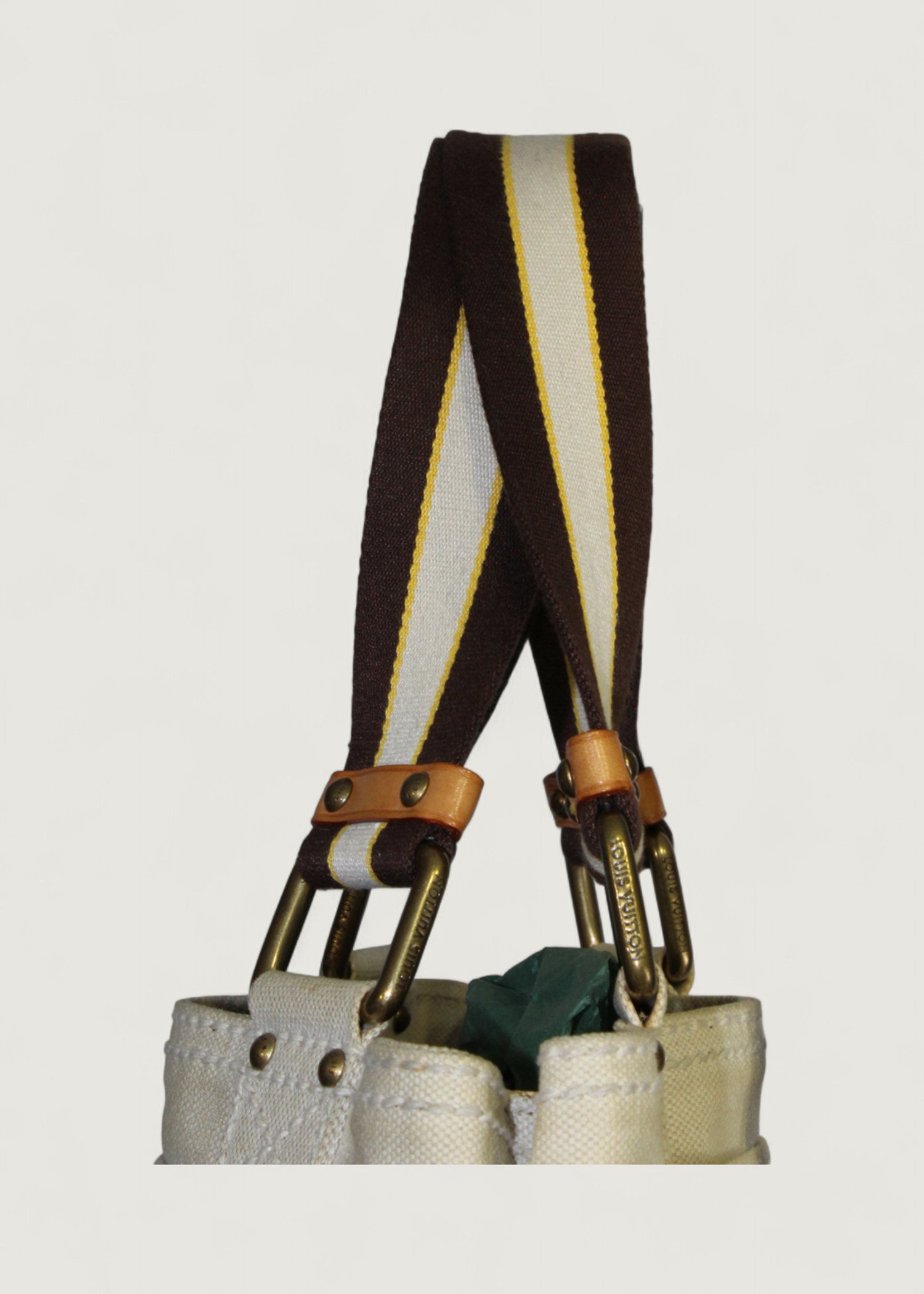 Preloved | Louis Vuitton Toile Globe Shopper Cabas MM Totebag i Denim Rød Canvas