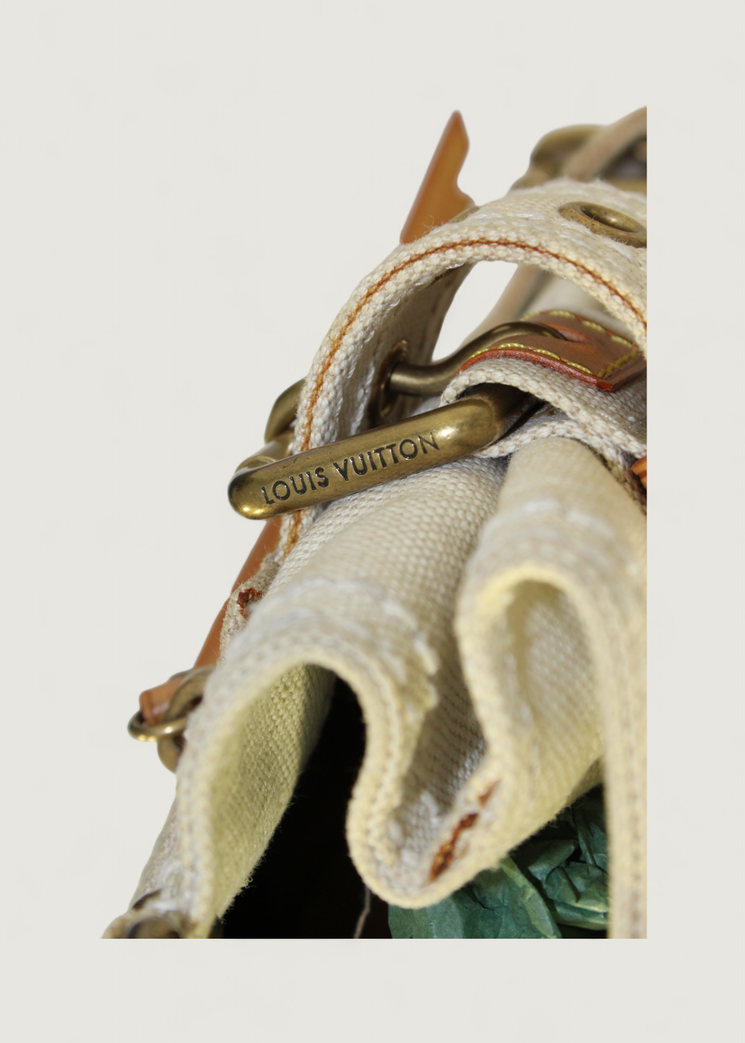 Preloved | Louis Vuitton Toile Globe Shopper Cabas MM Totebag i Denim Rød Canvas