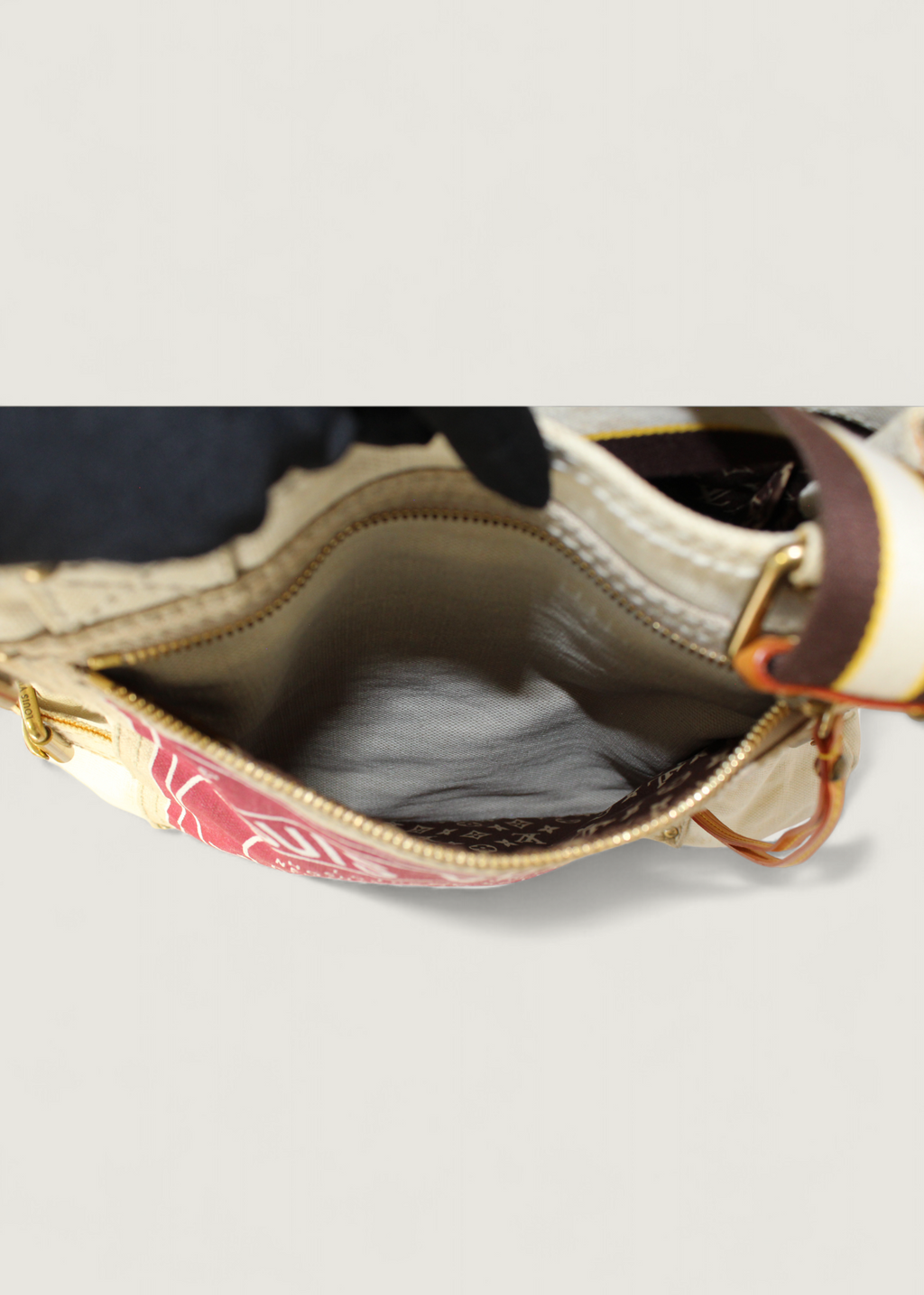 Preloved | Louis Vuitton Toile Globe Shopper Cabas MM Totebag i Denim Rød Canvas