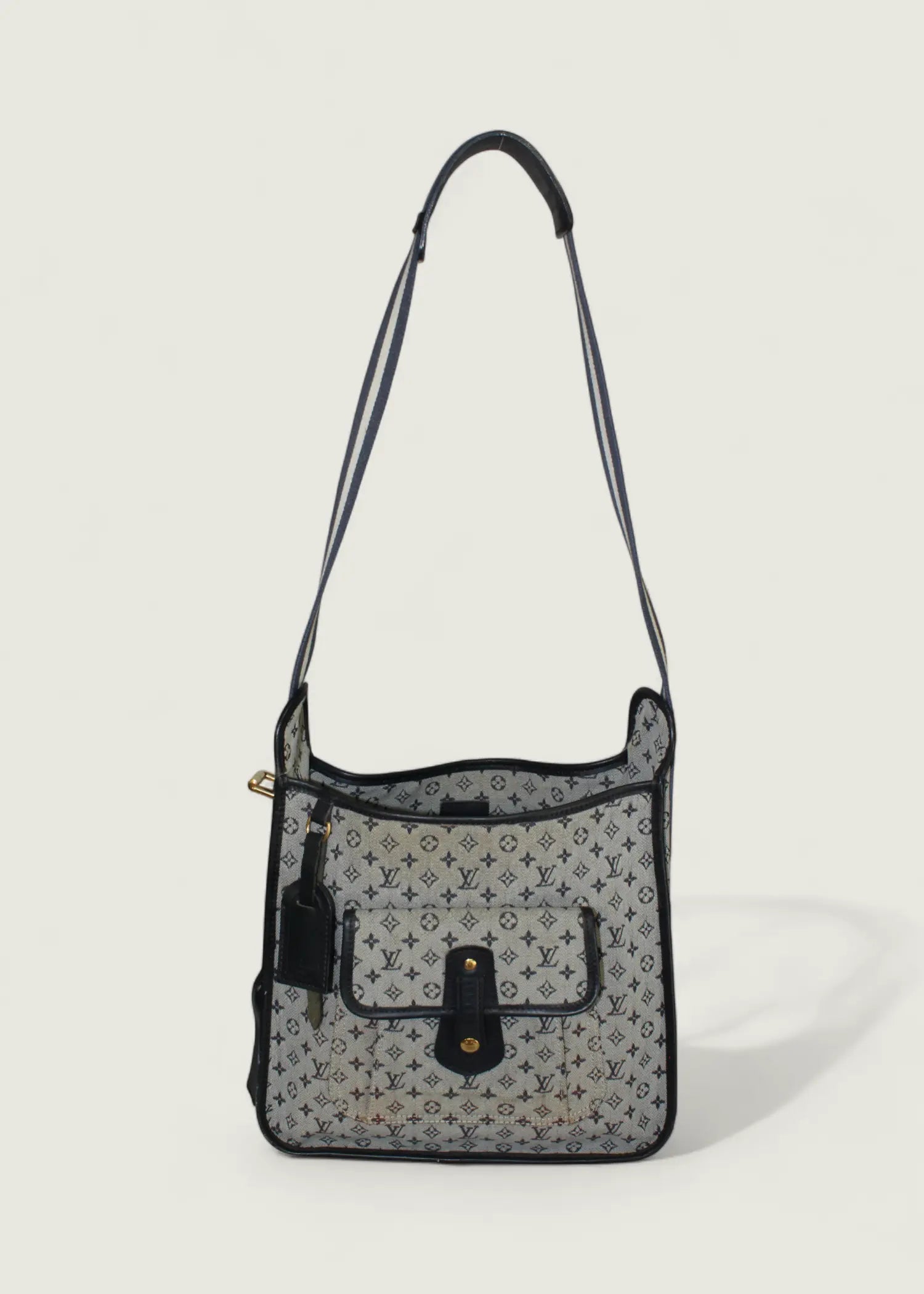 Preloved | Louis Vuitton Monogram Mini Run Buzas Crossbody i Grå Blå Canvas Louis Vuitton