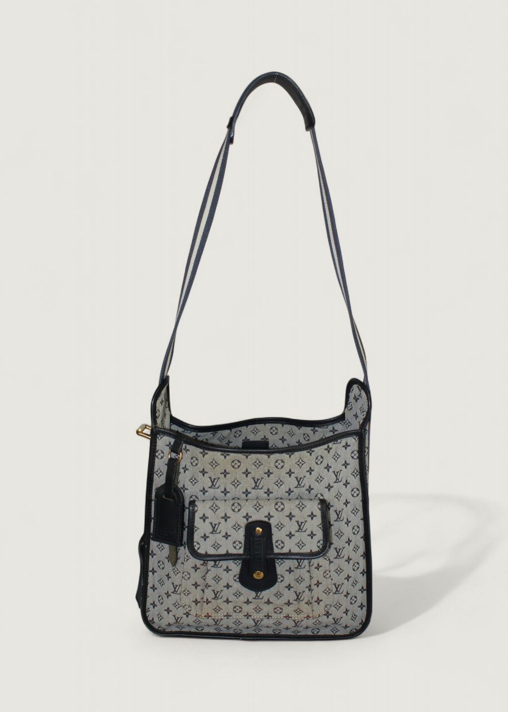 Preloved | Louis Vuitton Monogram Mini Run Buzas Crossbody i Grå Blå Canvas