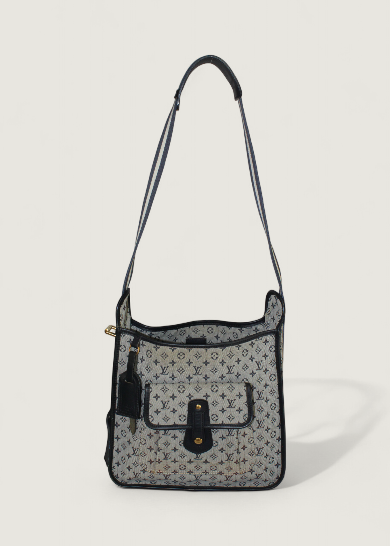 Preloved | Louis Vuitton Monogram Mini Run Buzas Crossbody i Grå Blå Canvas