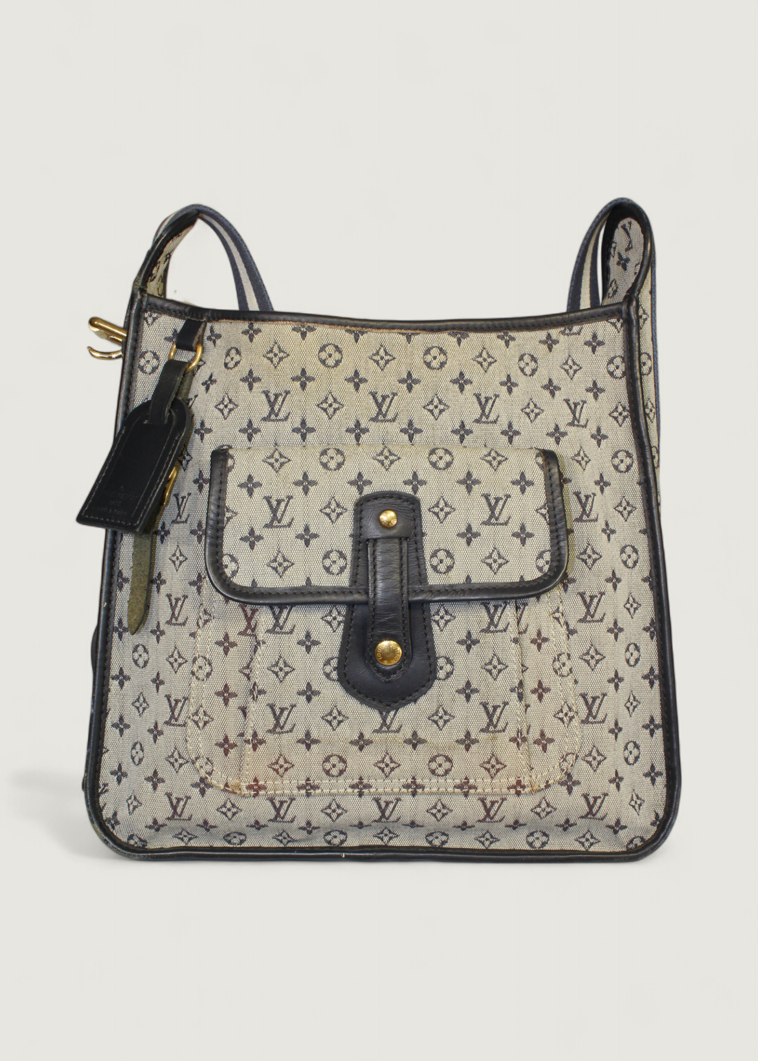 Preloved | Louis Vuitton Monogram Mini Run Buzas Crossbody i Grå Blå Canvas