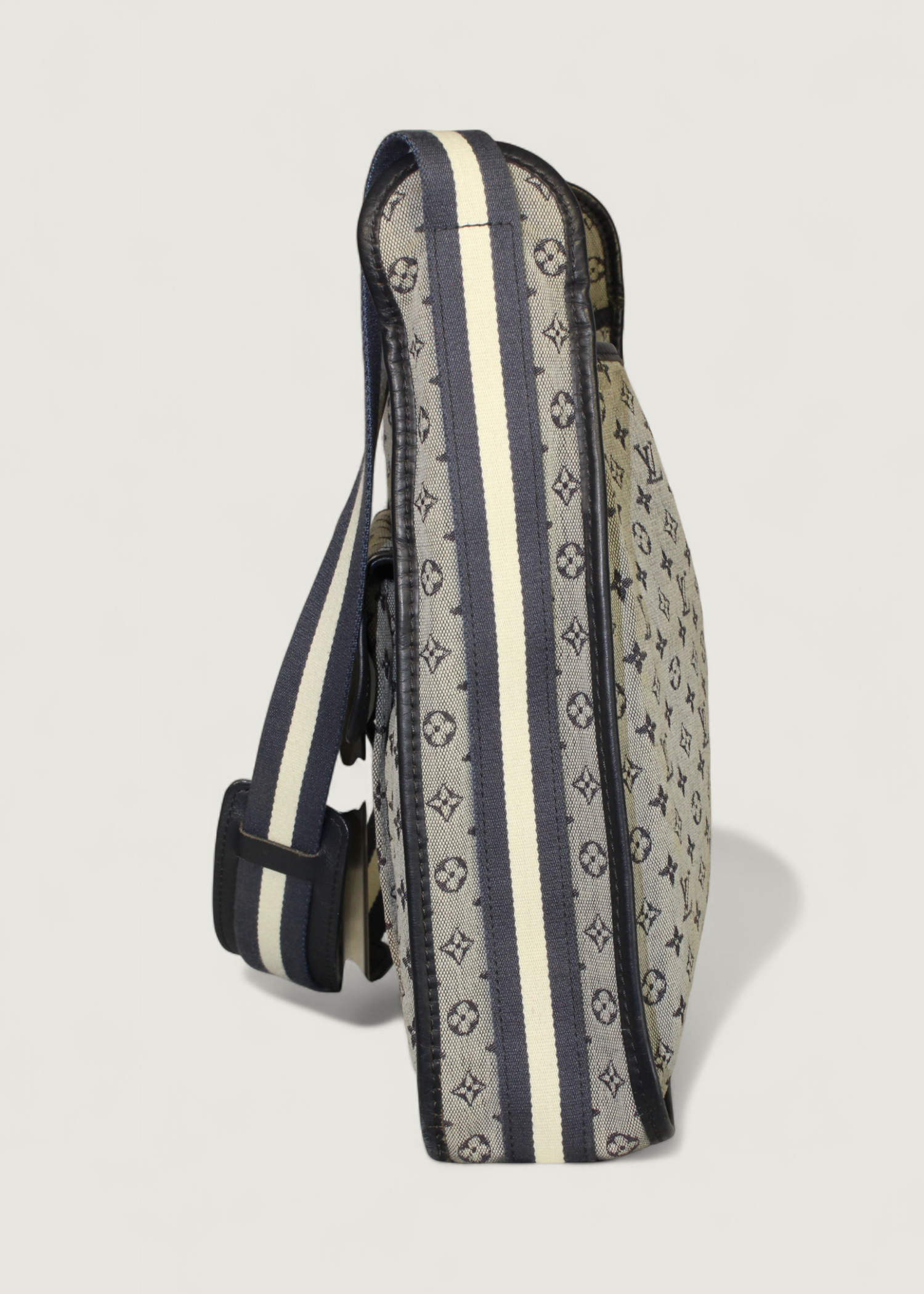 Preloved | Louis Vuitton Monogram Mini Run Buzas Crossbody i Grå Blå Canvas