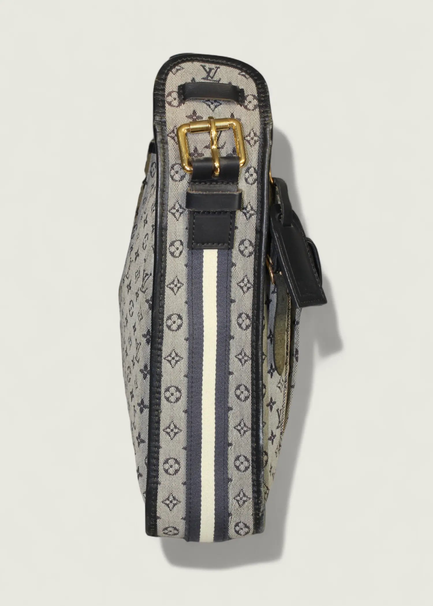 Preloved | Louis Vuitton Monogram Mini Run Buzas Crossbody i Grå Blå Canvas Louis Vuitton