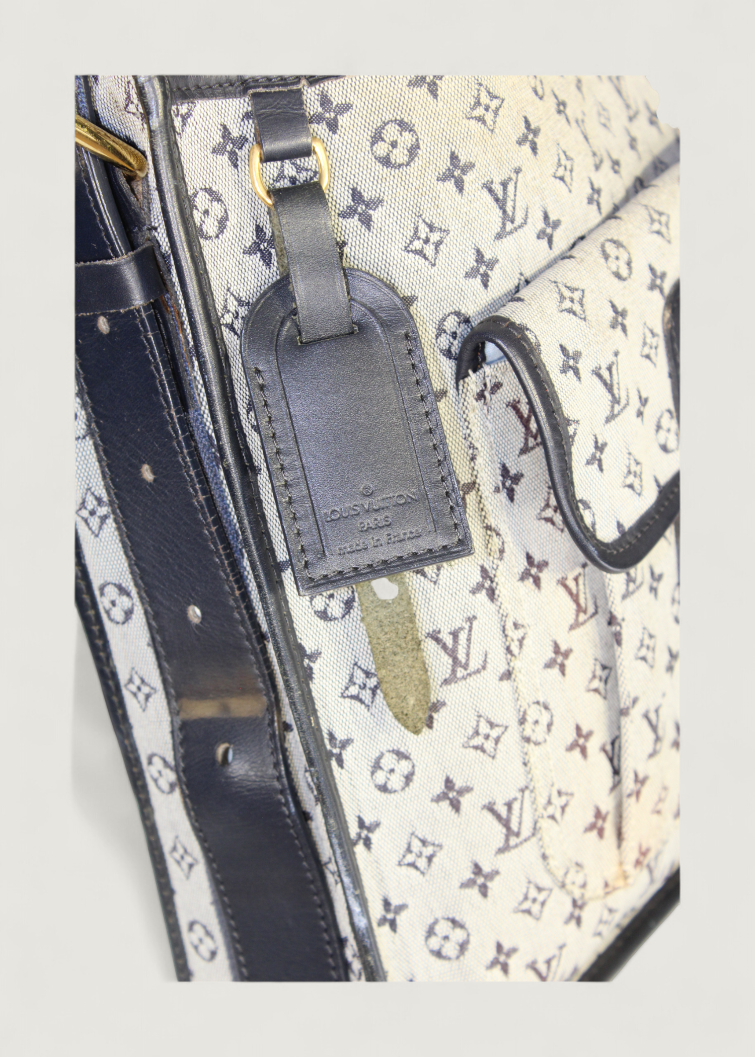 Preloved | Louis Vuitton Monogram Mini Run Buzas Crossbody i Grå Blå Canvas