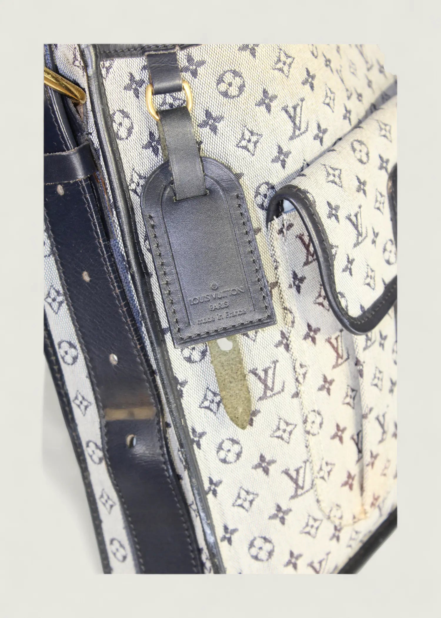 Preloved | Louis Vuitton Monogram Mini Run Buzas Crossbody i Grå Blå Canvas Louis Vuitton