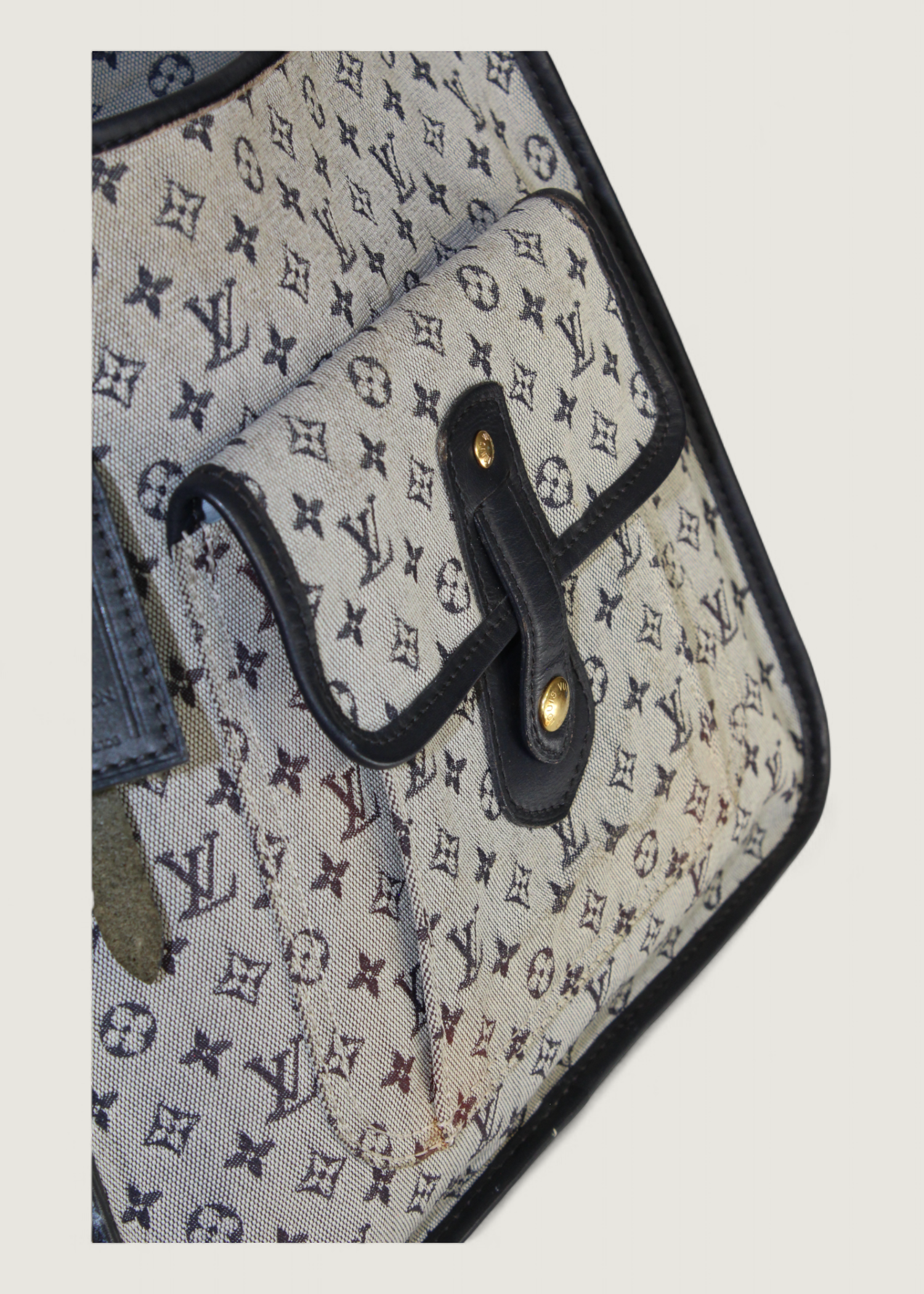 Preloved | Louis Vuitton Monogram Mini Run Buzas Crossbody i Grå Blå Canvas