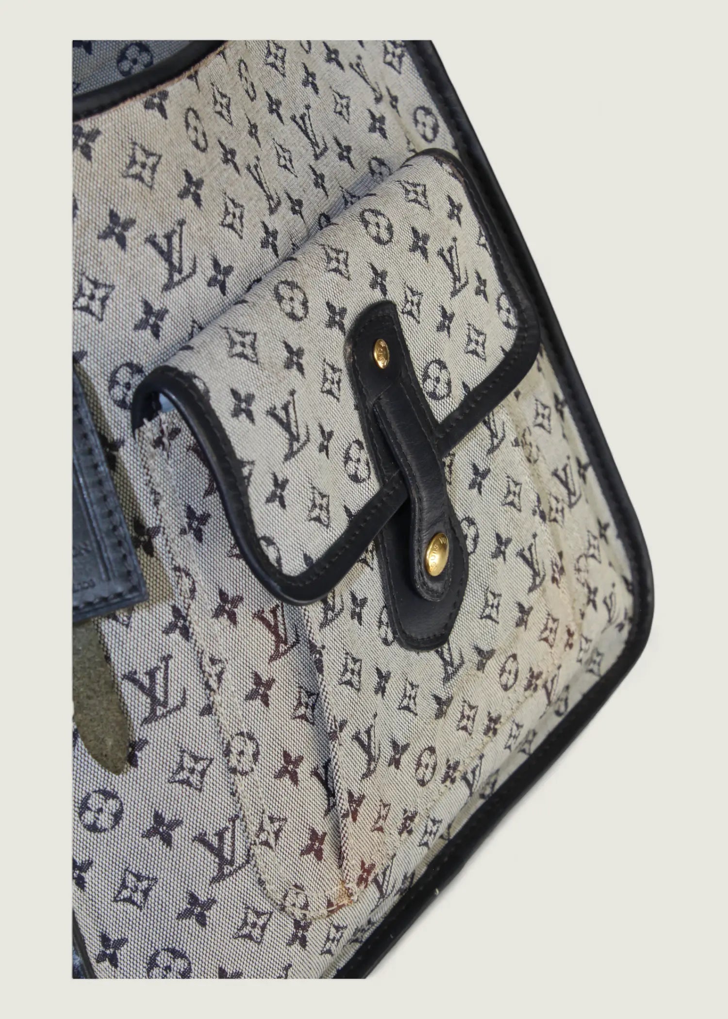 Preloved | Louis Vuitton Monogram Mini Run Buzas Crossbody i Grå Blå Canvas Louis Vuitton