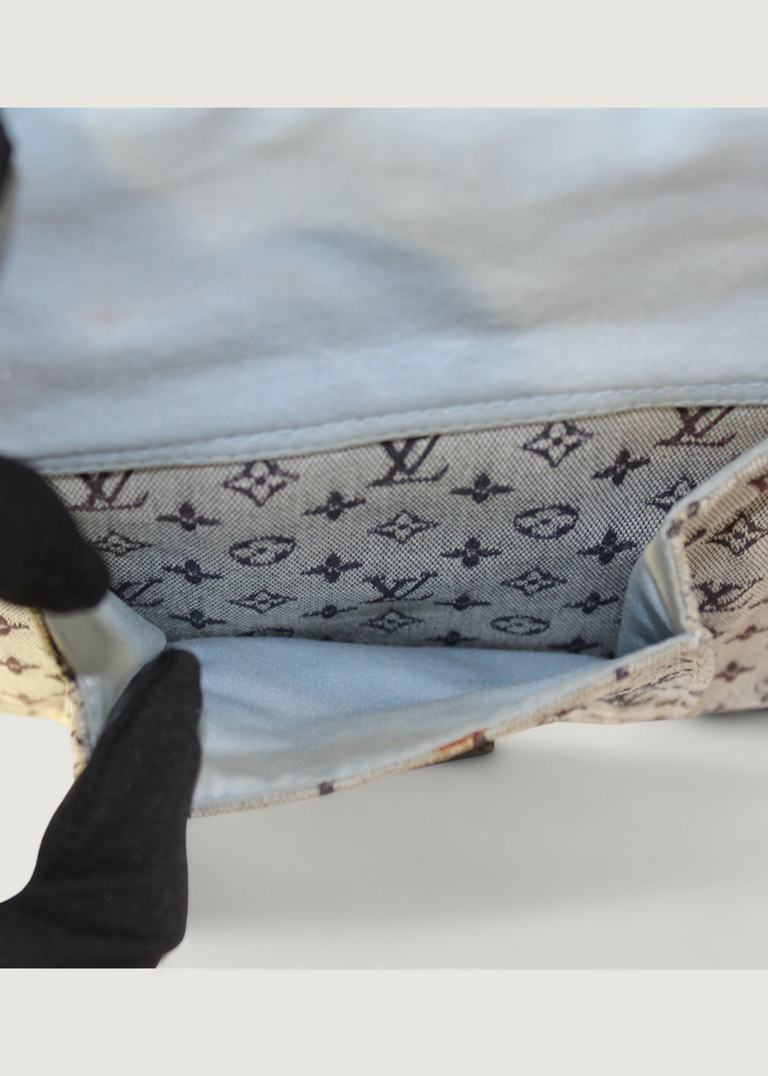 Preloved | Louis Vuitton Monogram Mini Run Buzas Crossbody i Grå Blå Canvas