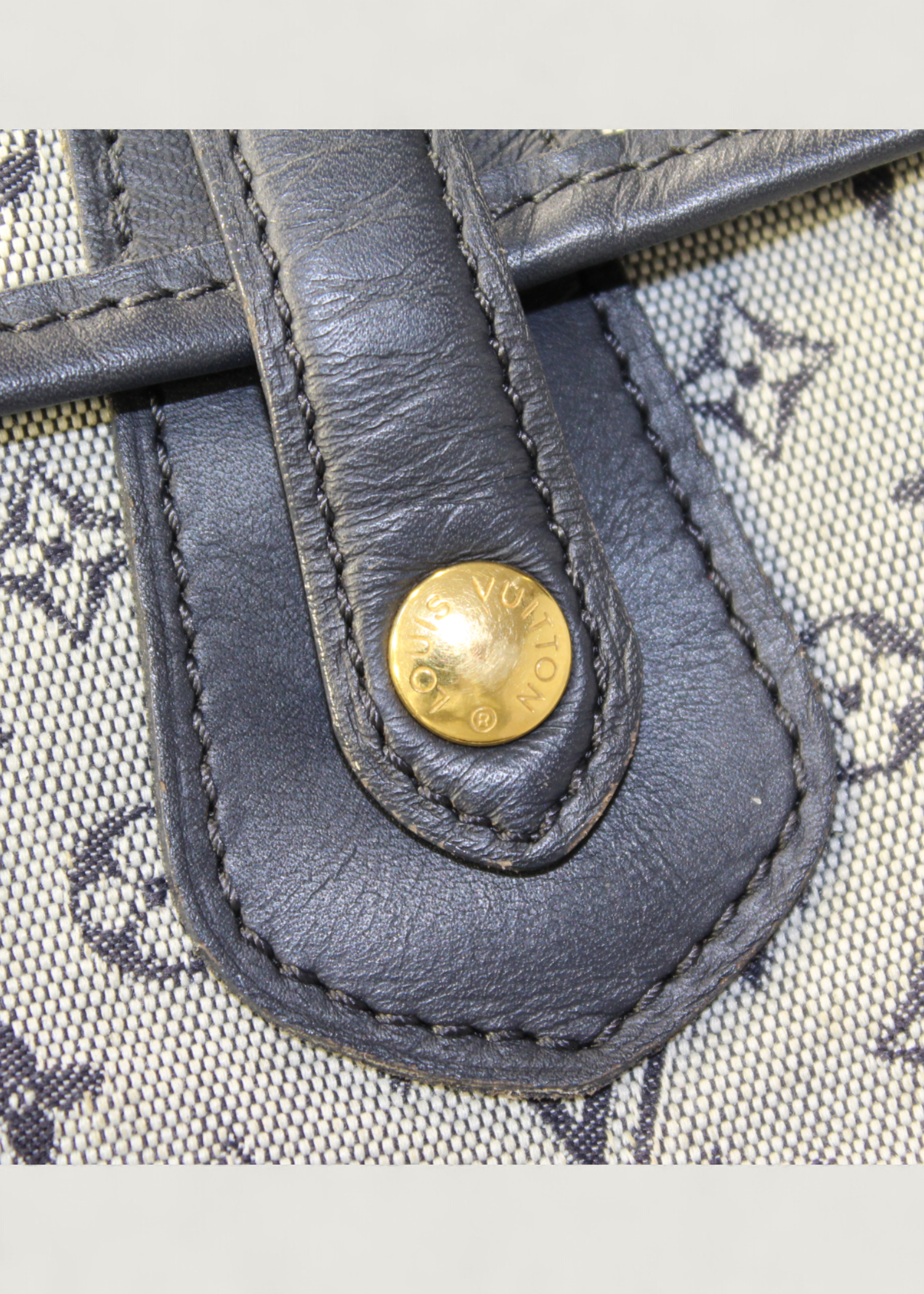 Preloved | Louis Vuitton Monogram Mini Run Buzas Crossbody i Grå Blå Canvas