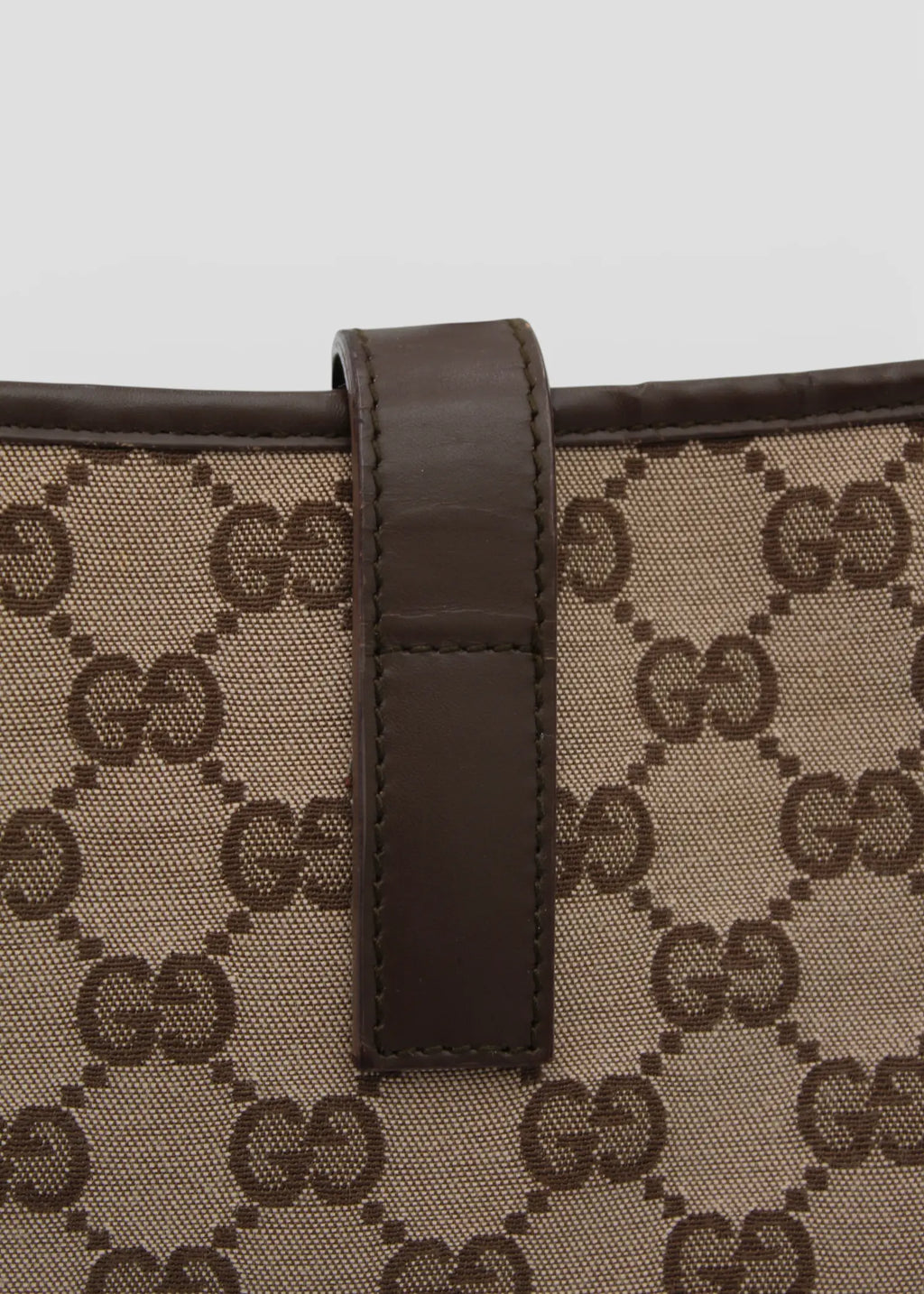 Preloved | Gucci GG Monogram Skuldertaske Jackie med Brun Læder