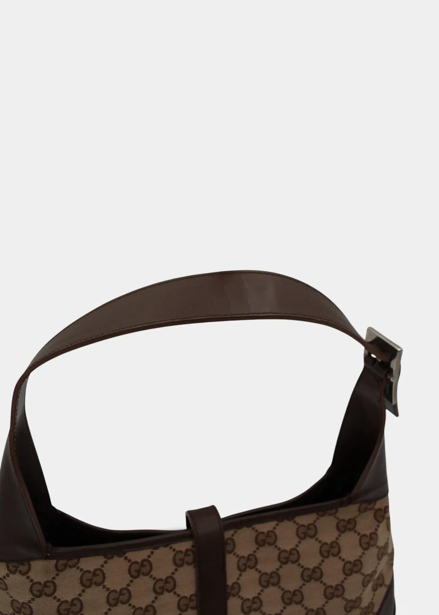 Preloved | Gucci GG Monogram Skuldertaske Jackie med Brun Læder