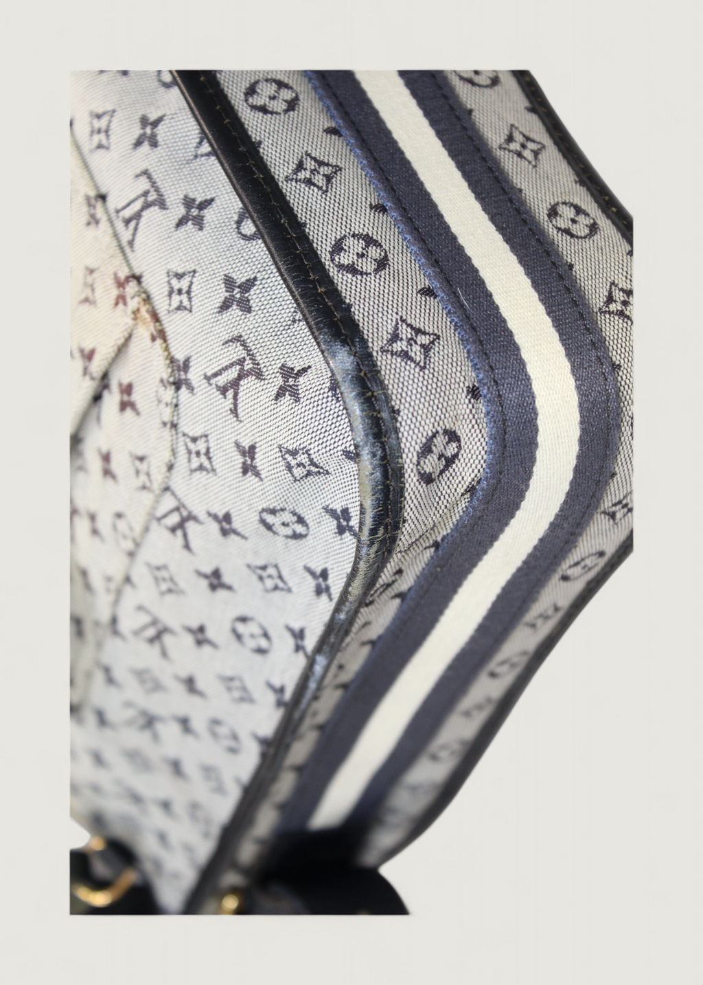 Preloved | Louis Vuitton Monogram Mini Run Buzas Crossbody i Grå Blå Canvas