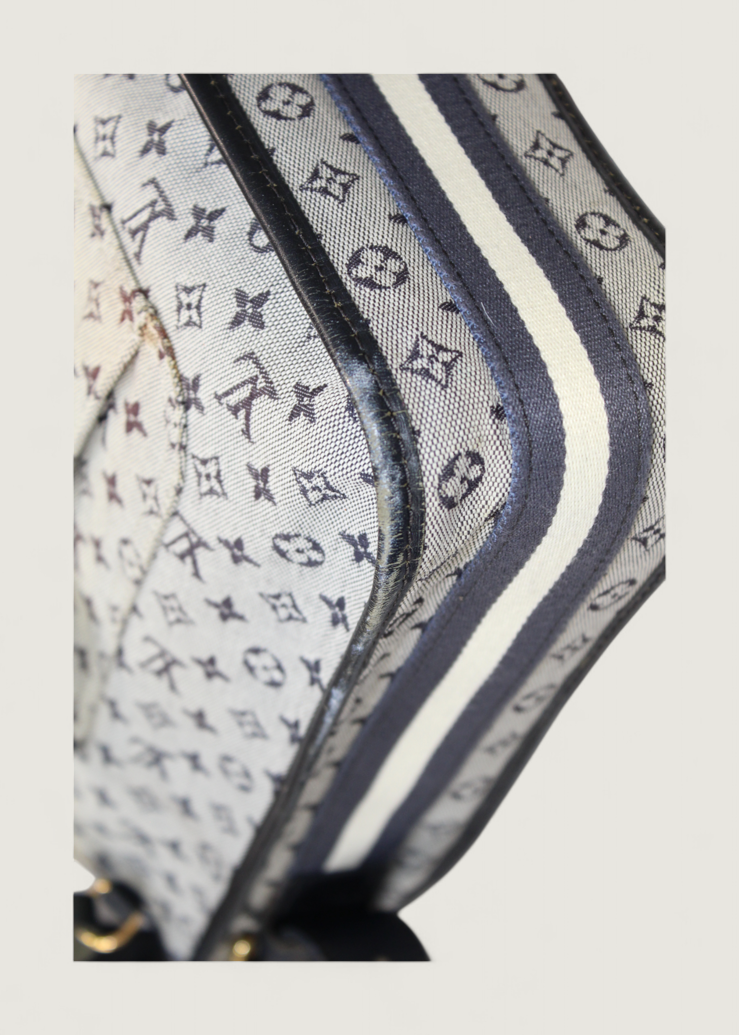 Preloved | Louis Vuitton Monogram Mini Run Buzas Crossbody i Grå Blå Canvas