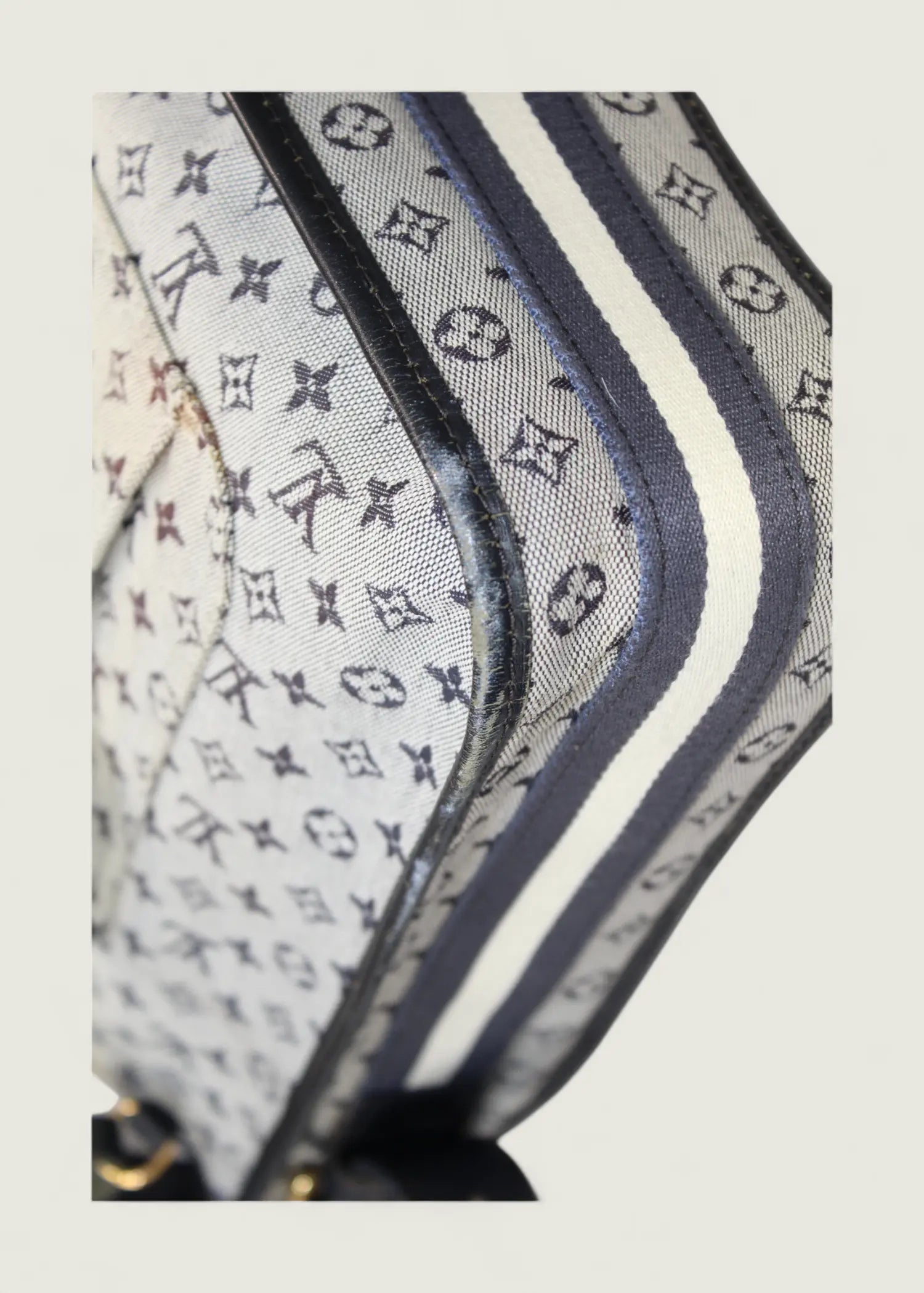 Preloved | Louis Vuitton Monogram Mini Run Buzas Crossbody i Grå Blå Canvas Louis Vuitton