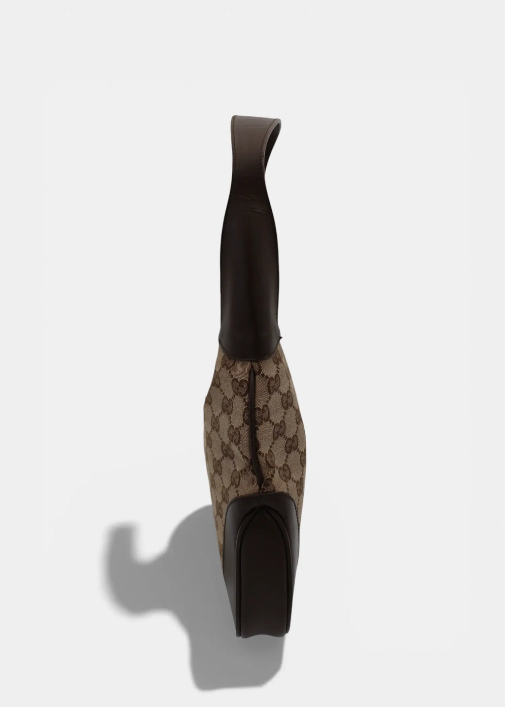 Preloved | Gucci GG Monogram Skuldertaske Jackie med Brun Læder