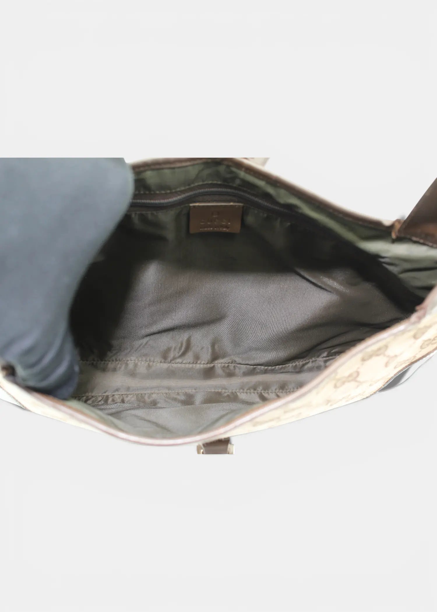 Preloved | Gucci GG Monogram Skuldertaske Jackie med Brun Læder